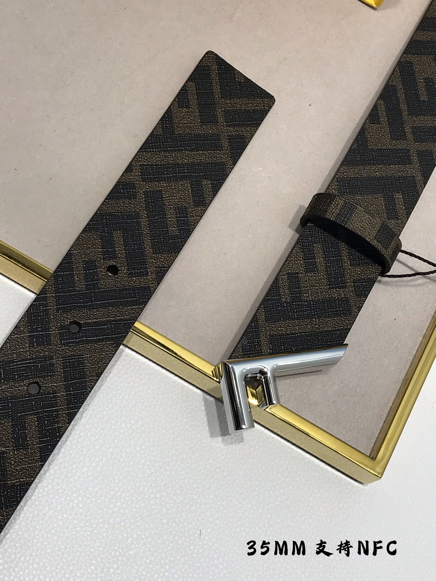 Fendi Leather Belt Cow Leather 35mm