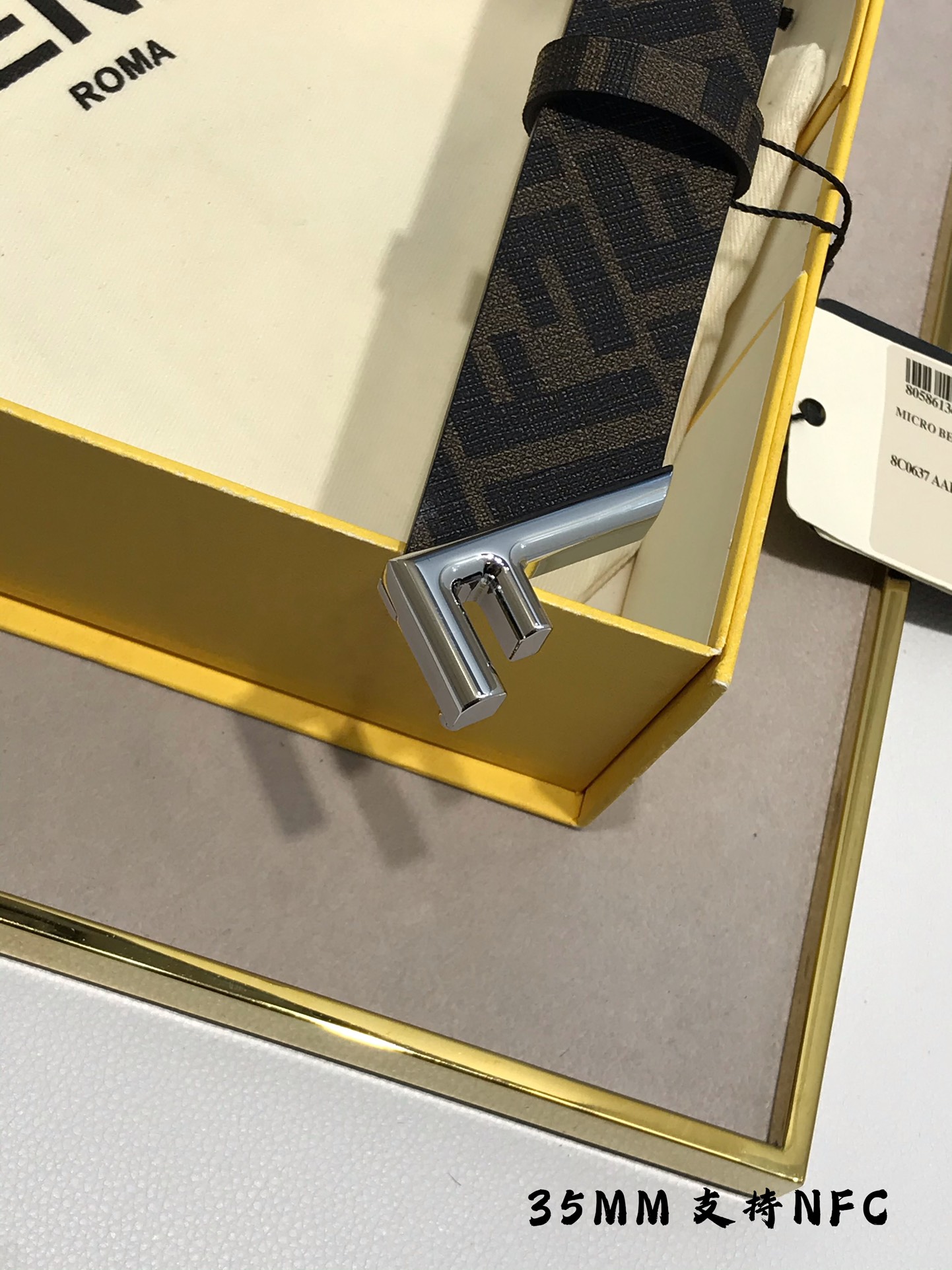 Fendi Leather Belt Cow Leather 35mm