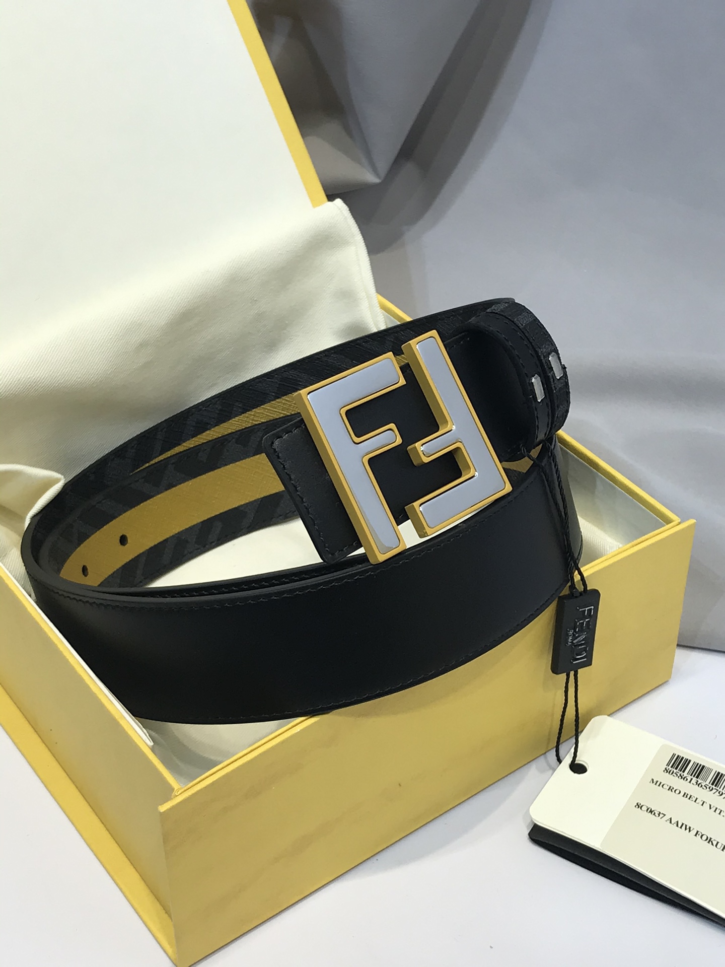 Fendi Leather Belt Cow Leather M