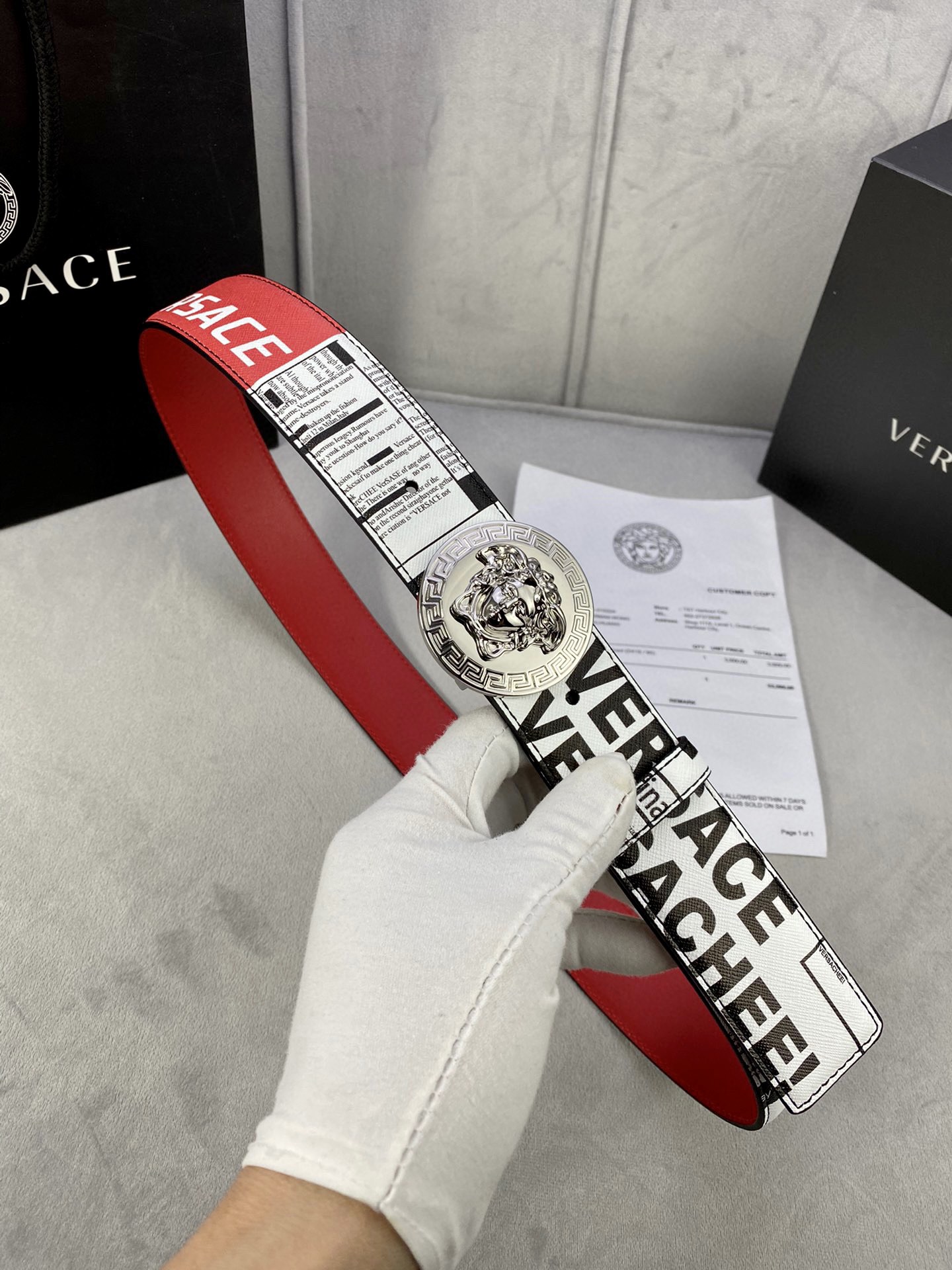 Versace Basic Belt Cow Leather S-m-l