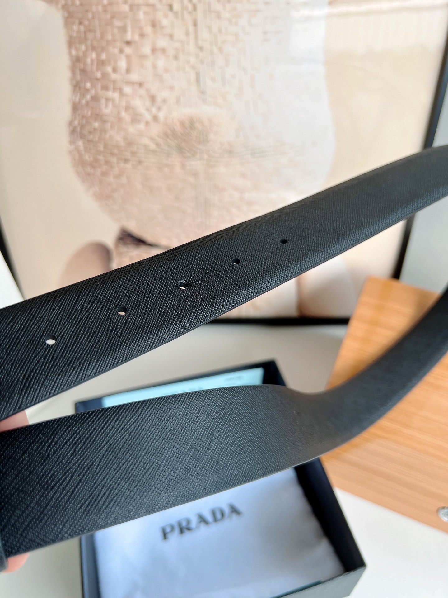 Prada Male Leather Belt Cow Leather M-l