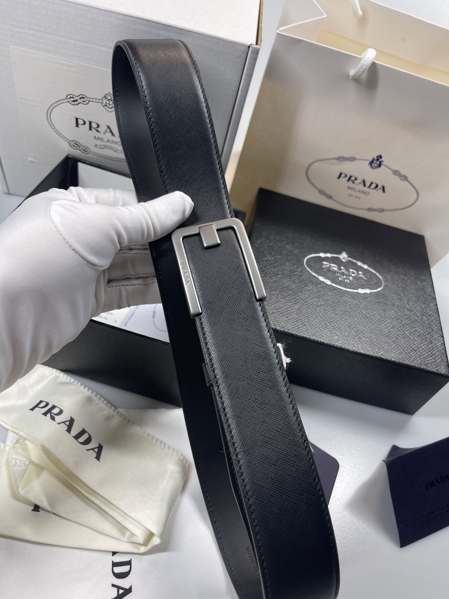 Prada Male Basic Belt Cow Leather S