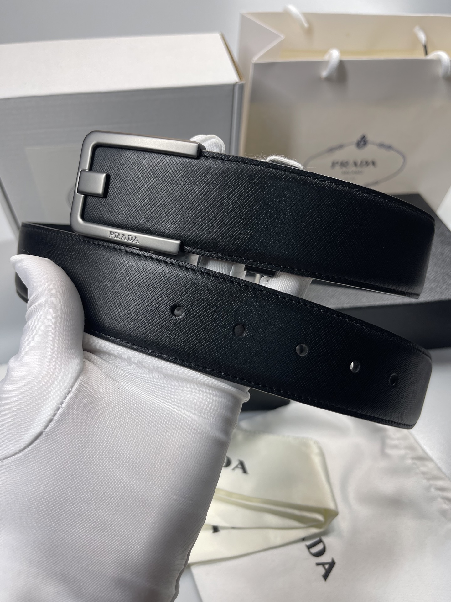 Prada Male Basic Belt Cow Leather S