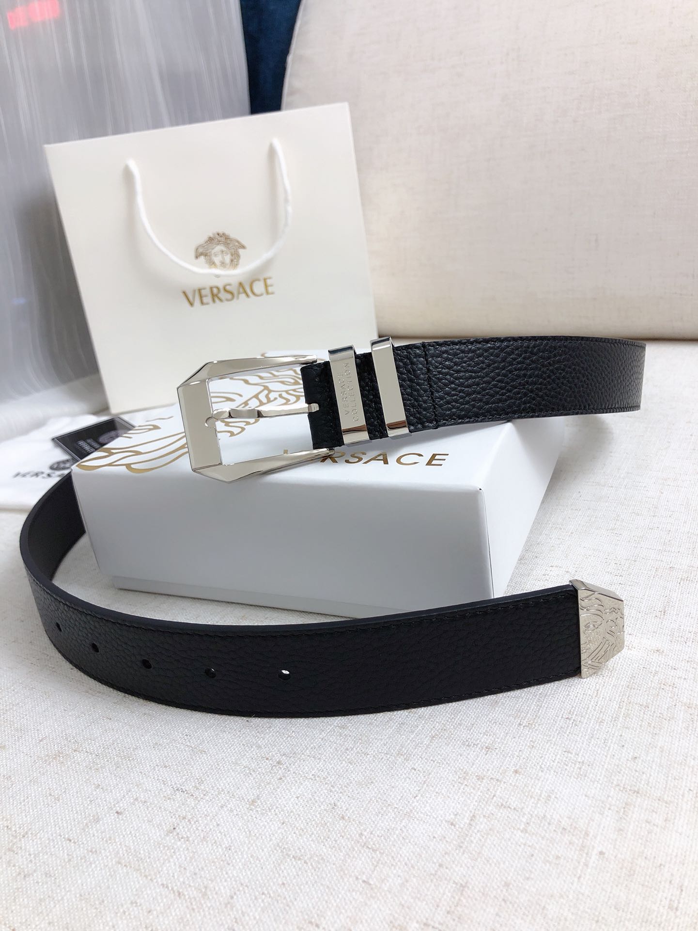 Versace Leather Belt Cow Leather M
