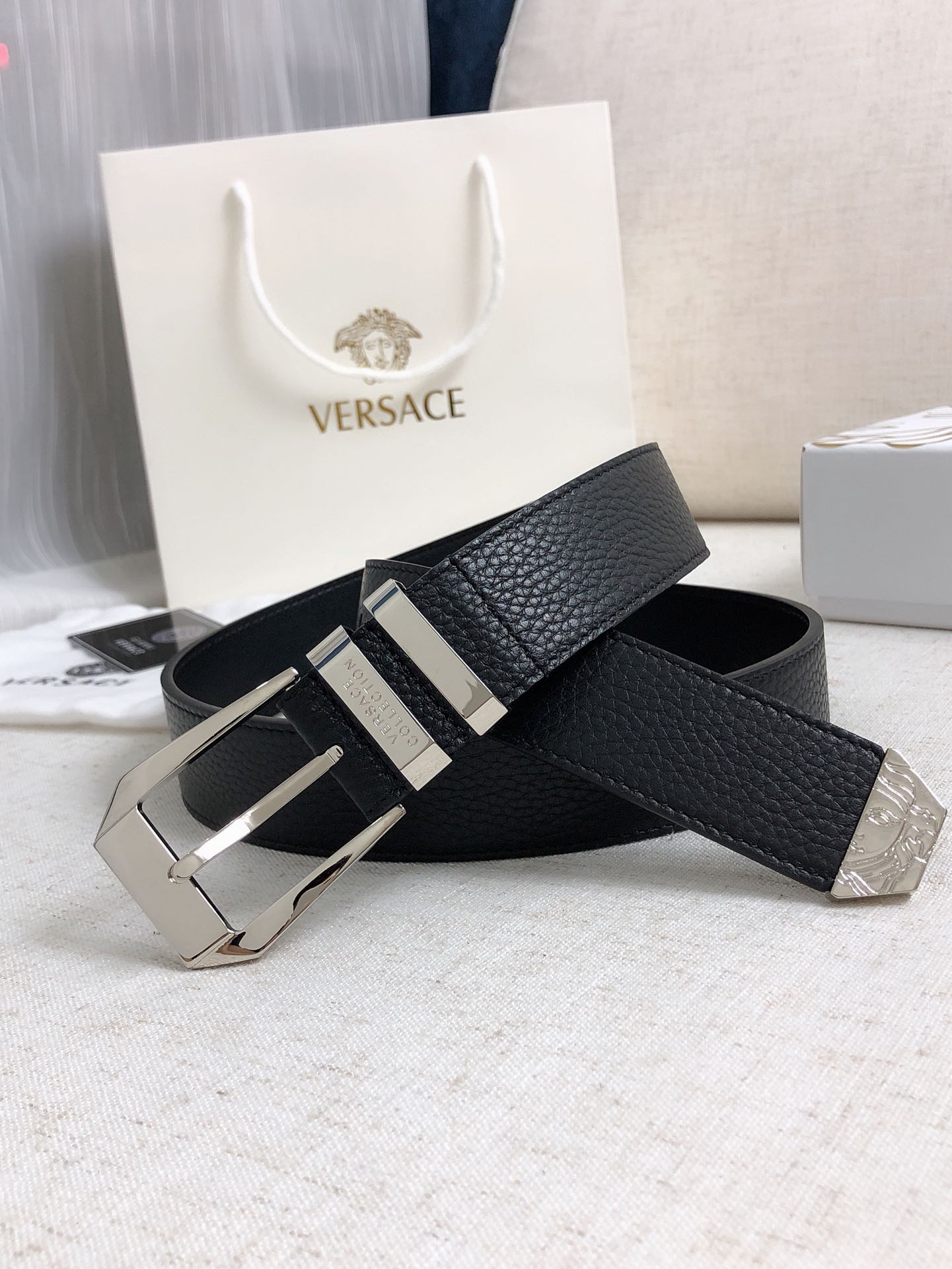 Versace Leather Belt Cow Leather M