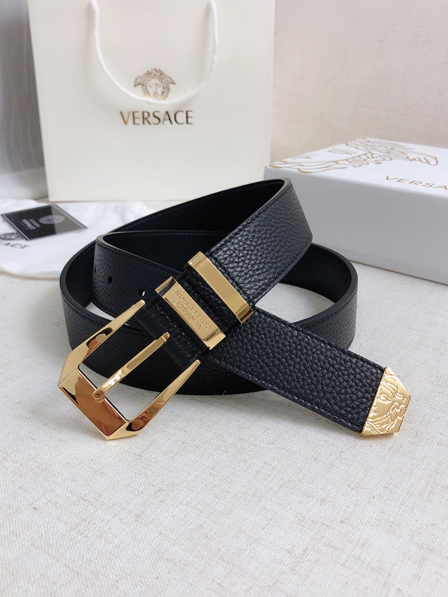 Versace Leather Belt Cow Leather M