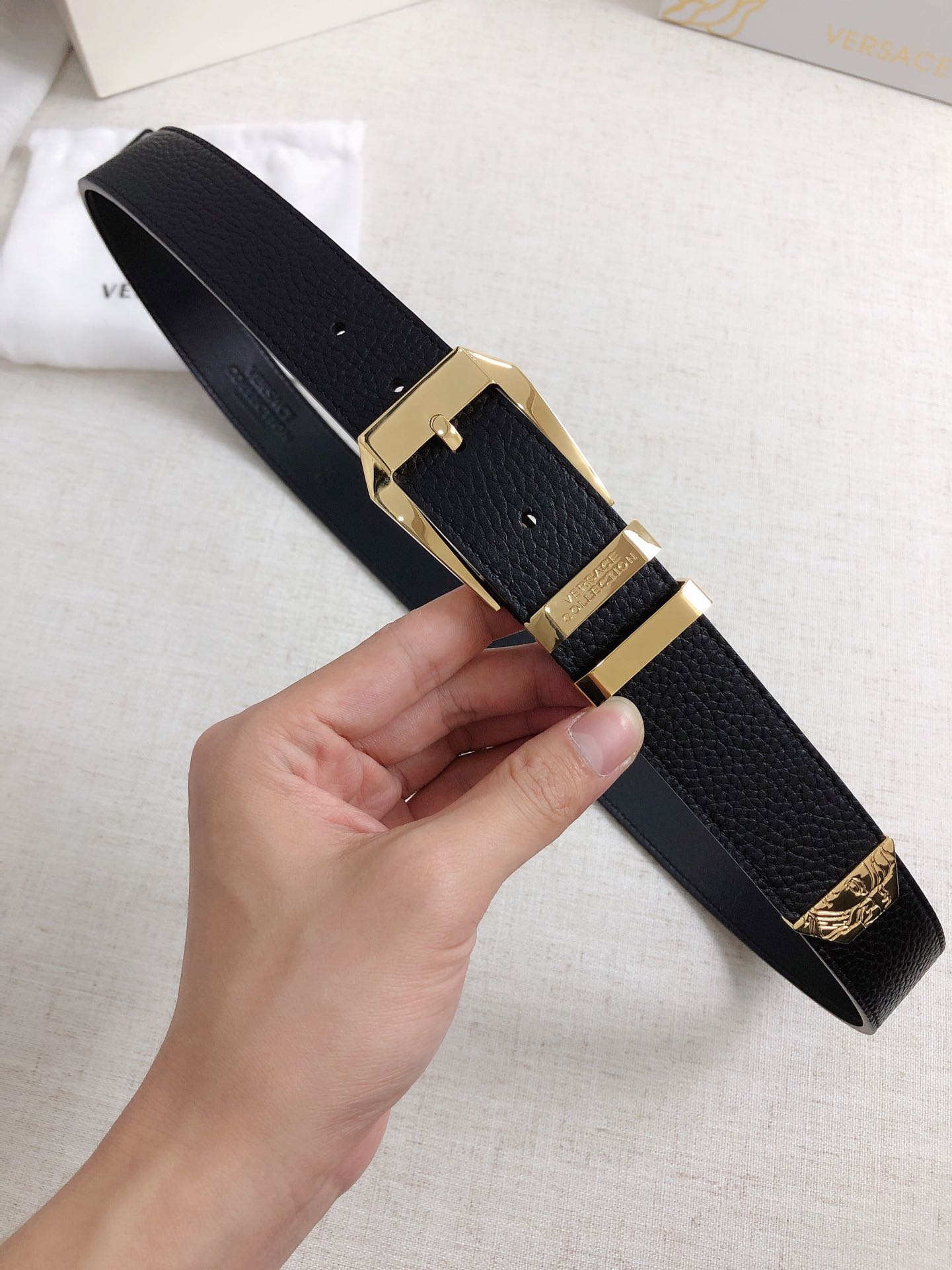 Versace Leather Belt Cow Leather M