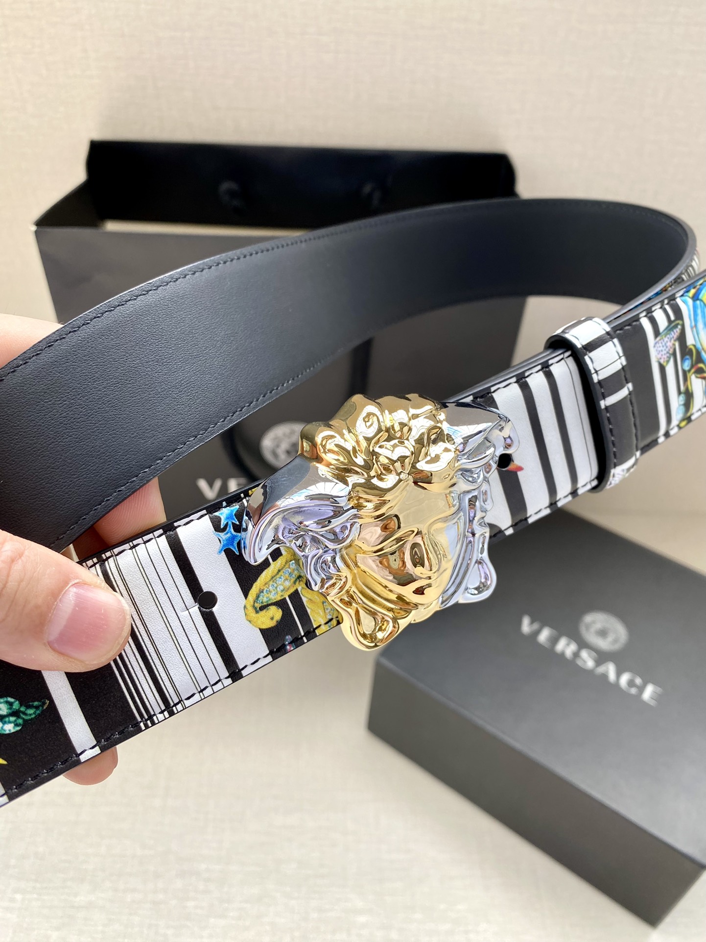 Versace Leather Belt Cow Leather S-m-l
