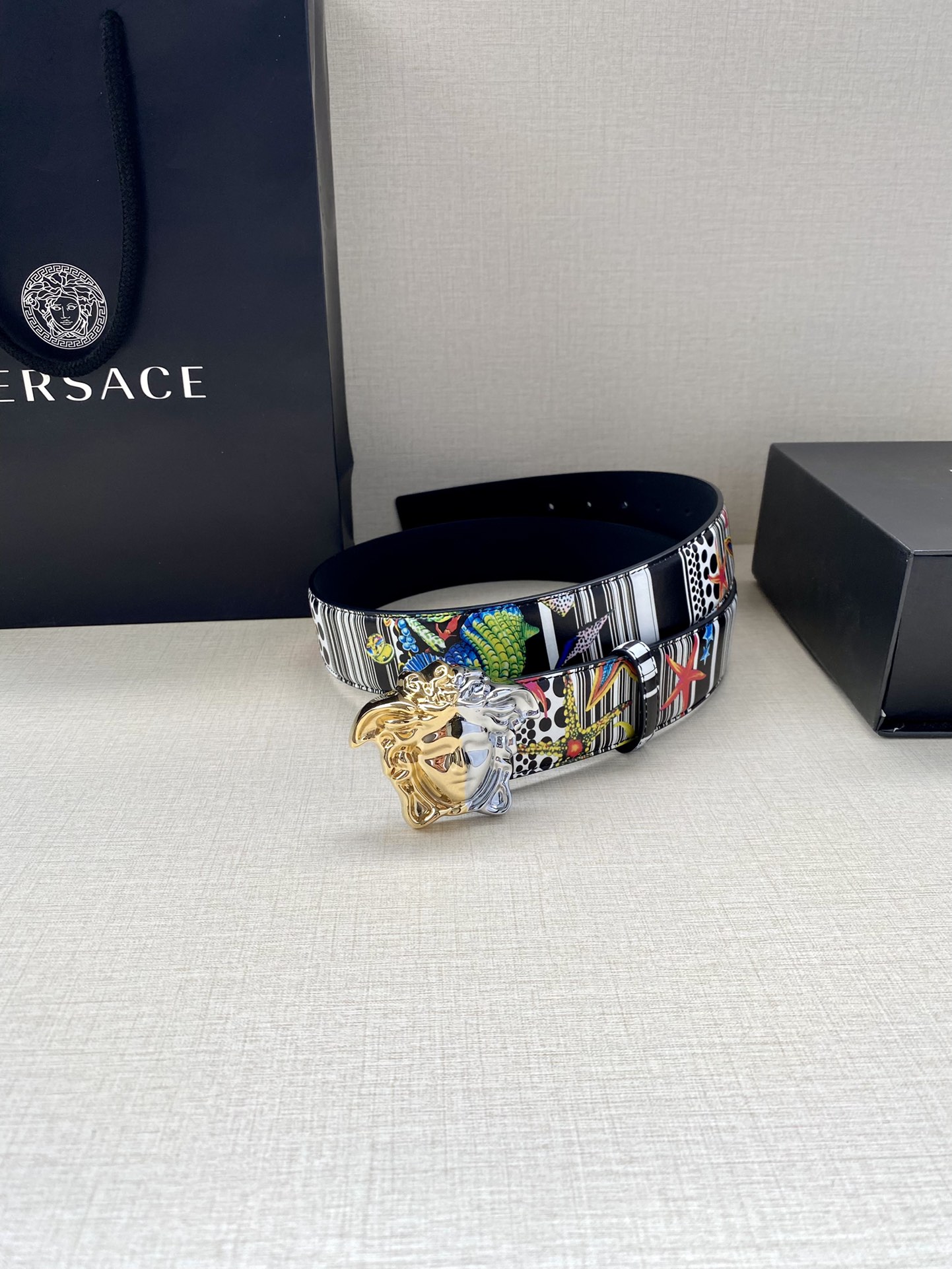 Versace Leather Belt Cow Leather S-m-l