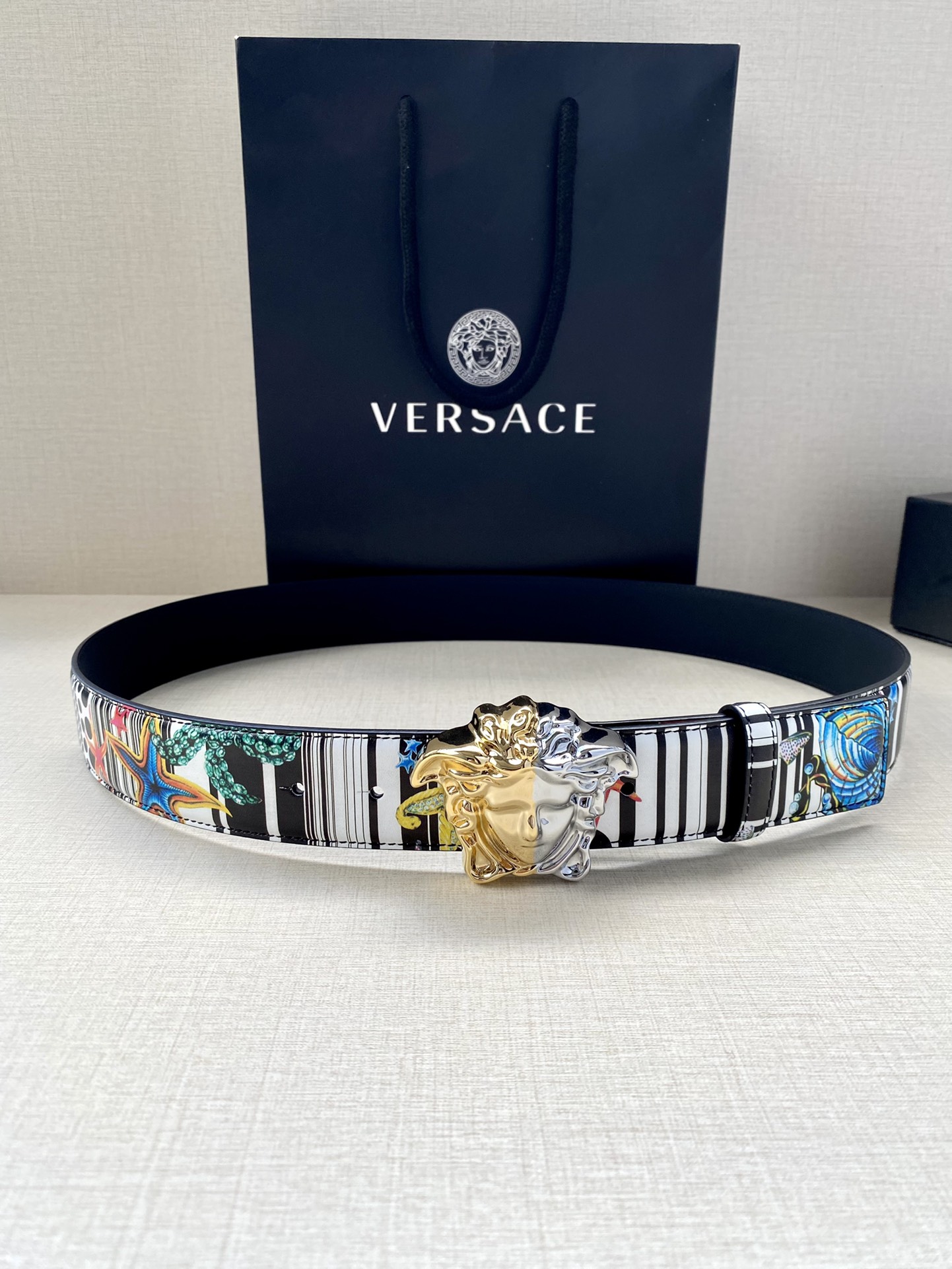 Versace Leather Belt Cow Leather S-m-l