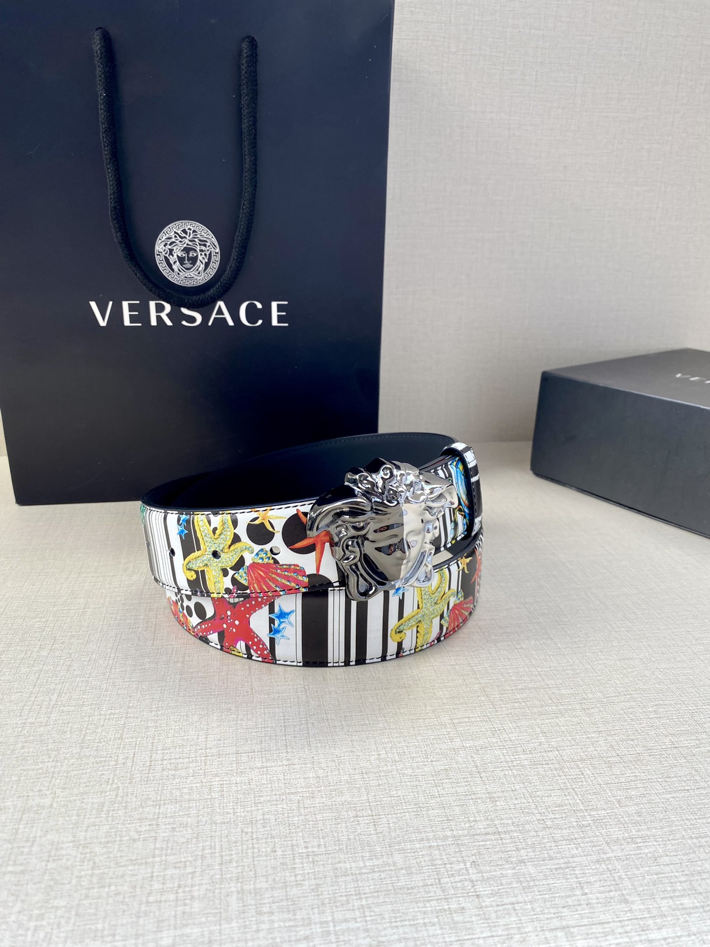 Versace Leather Belt Cow Leather S-m-l