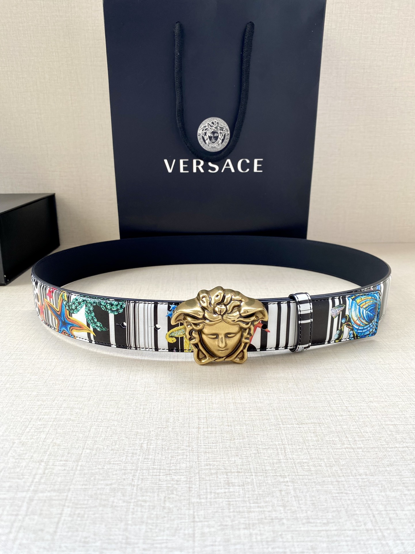 Versace Leather Belt Cow Leather S-m-l