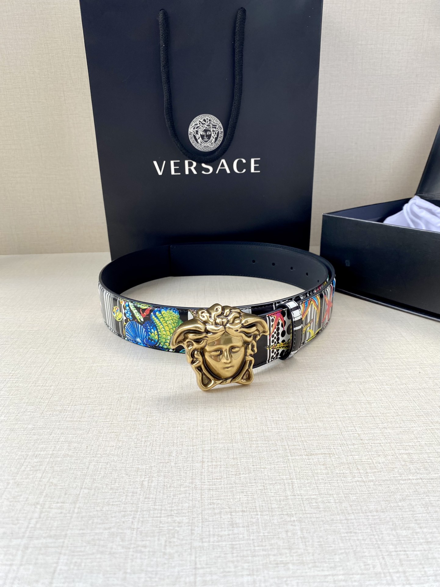 Versace Leather Belt Cow Leather S-m-l