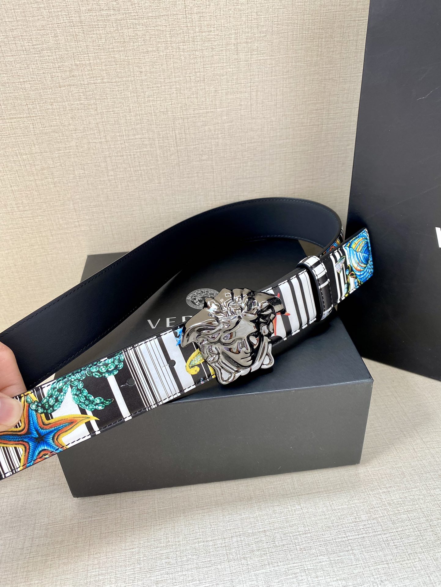 Versace Leather Belt Cow Leather S-m-l