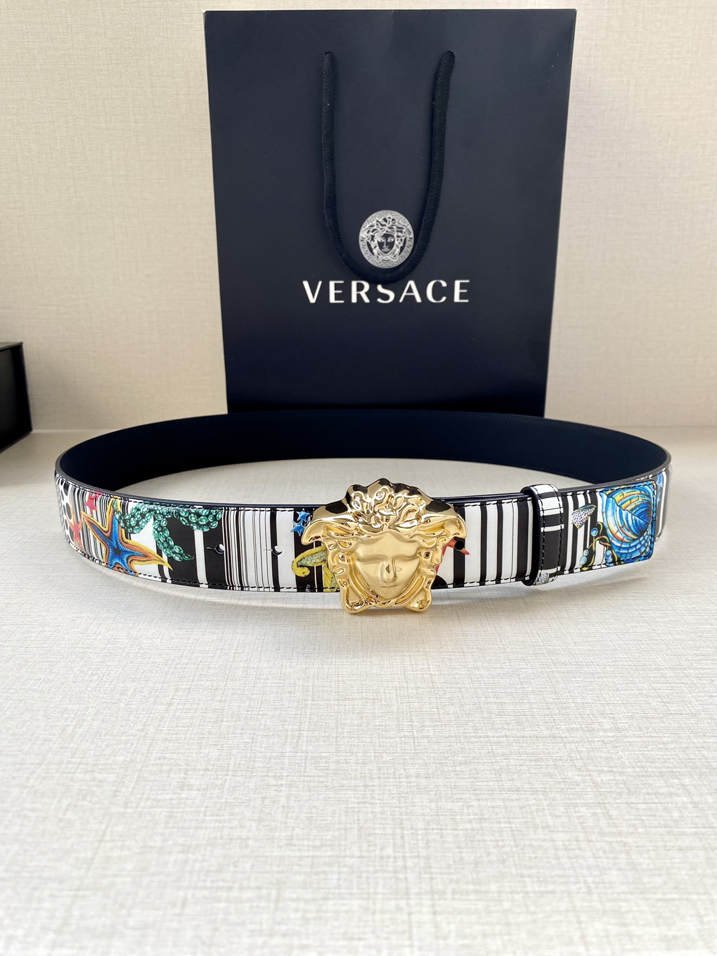 Versace Leather Belt Cow Leather S-m-l