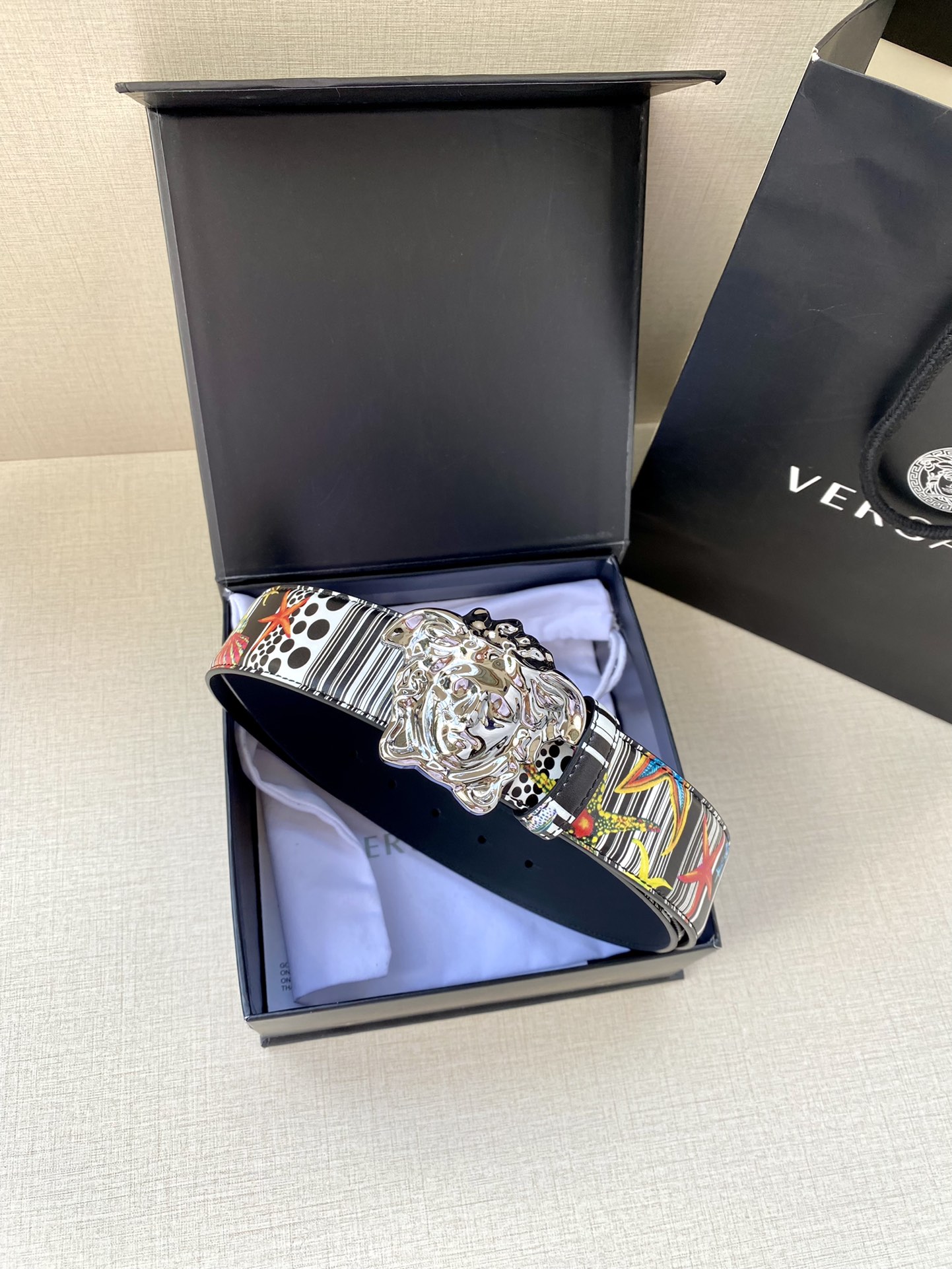 Versace Leather Belt Cow Leather S-m-l