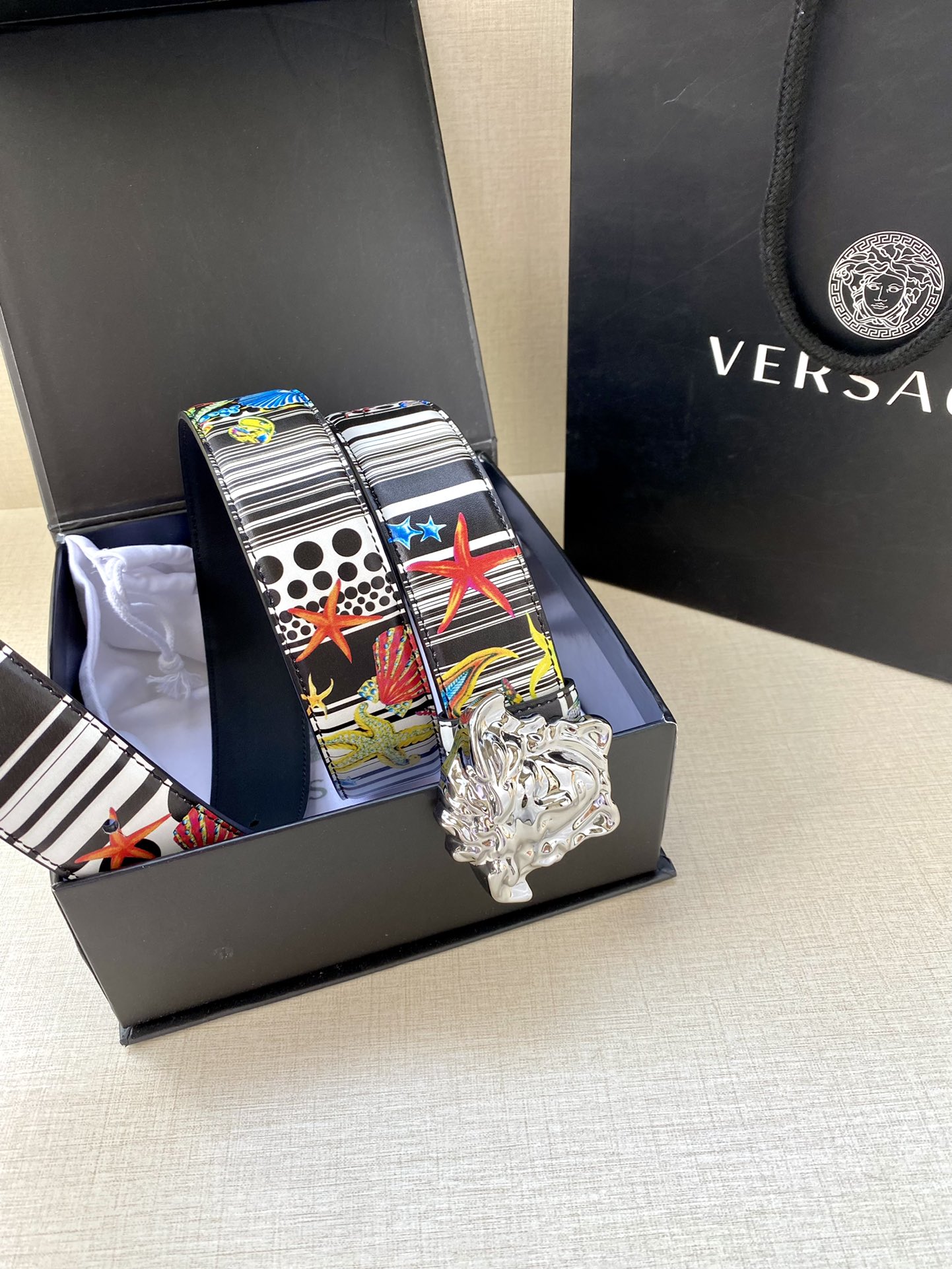 Versace Leather Belt Cow Leather S-m-l