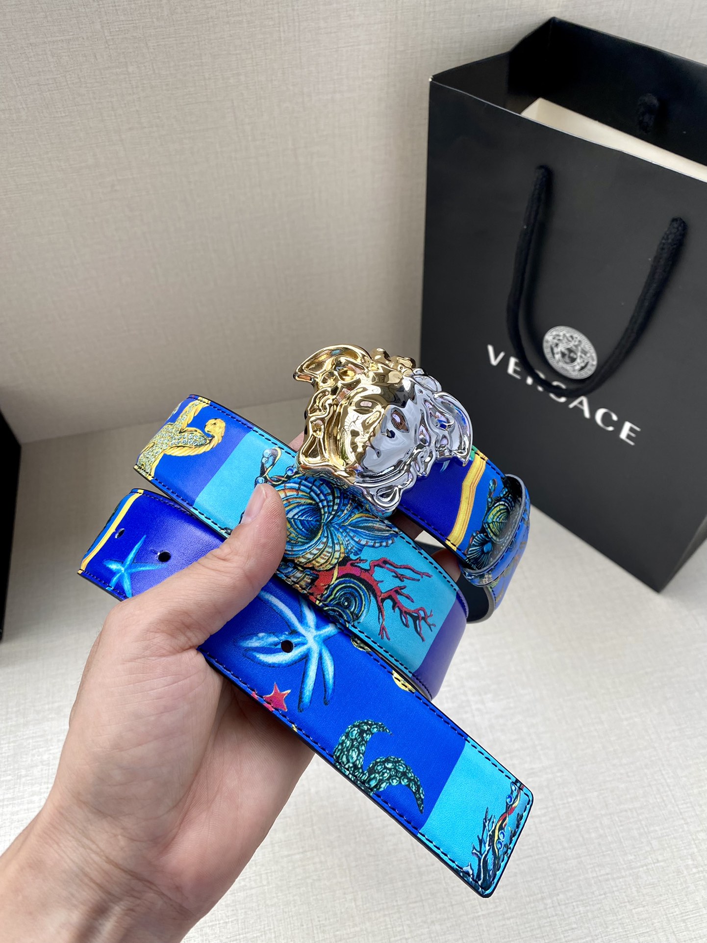 Versace Leather Belt Cow Leather S-m-l