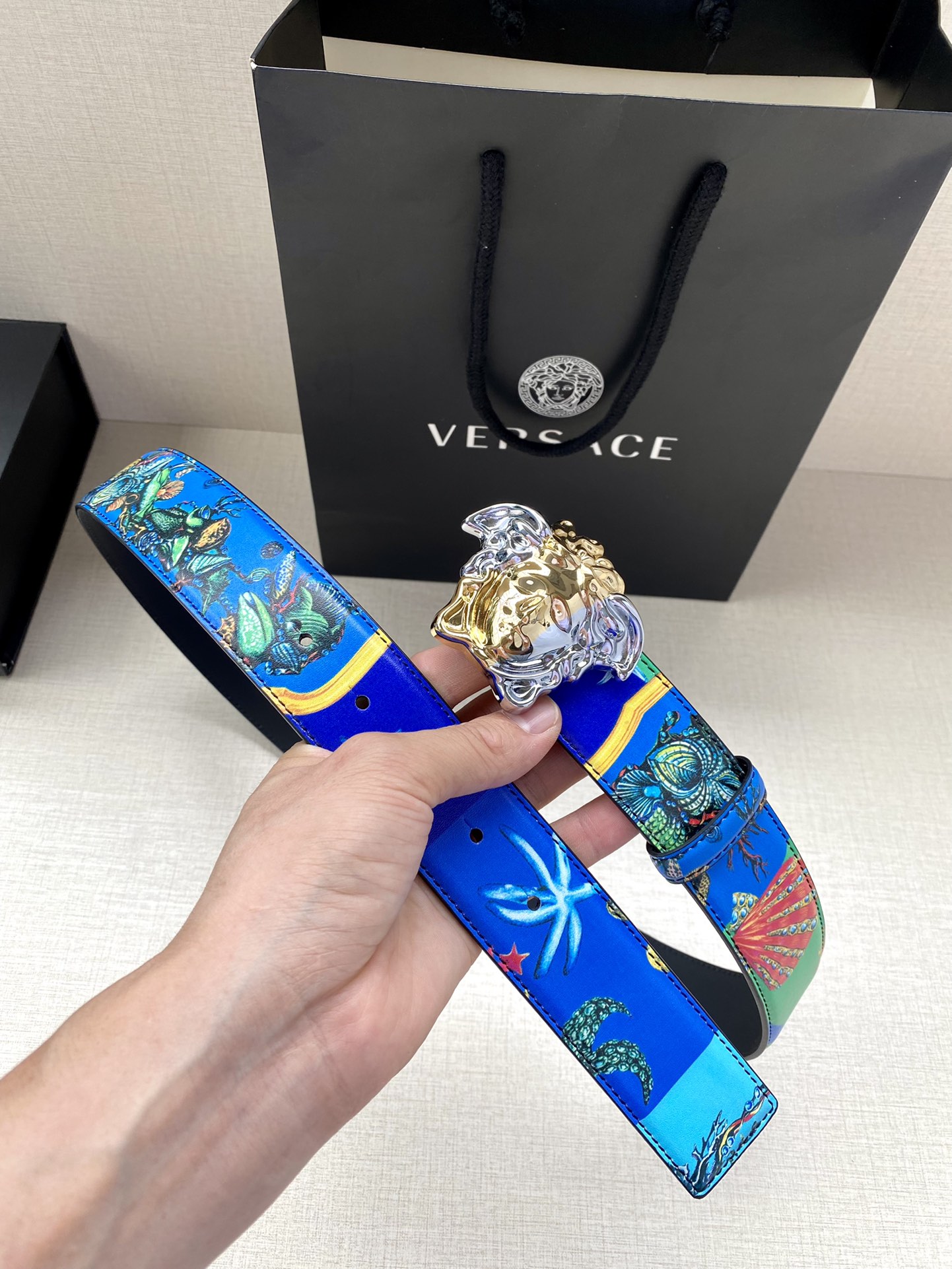 Versace Leather Belt Cow Leather S-m-l