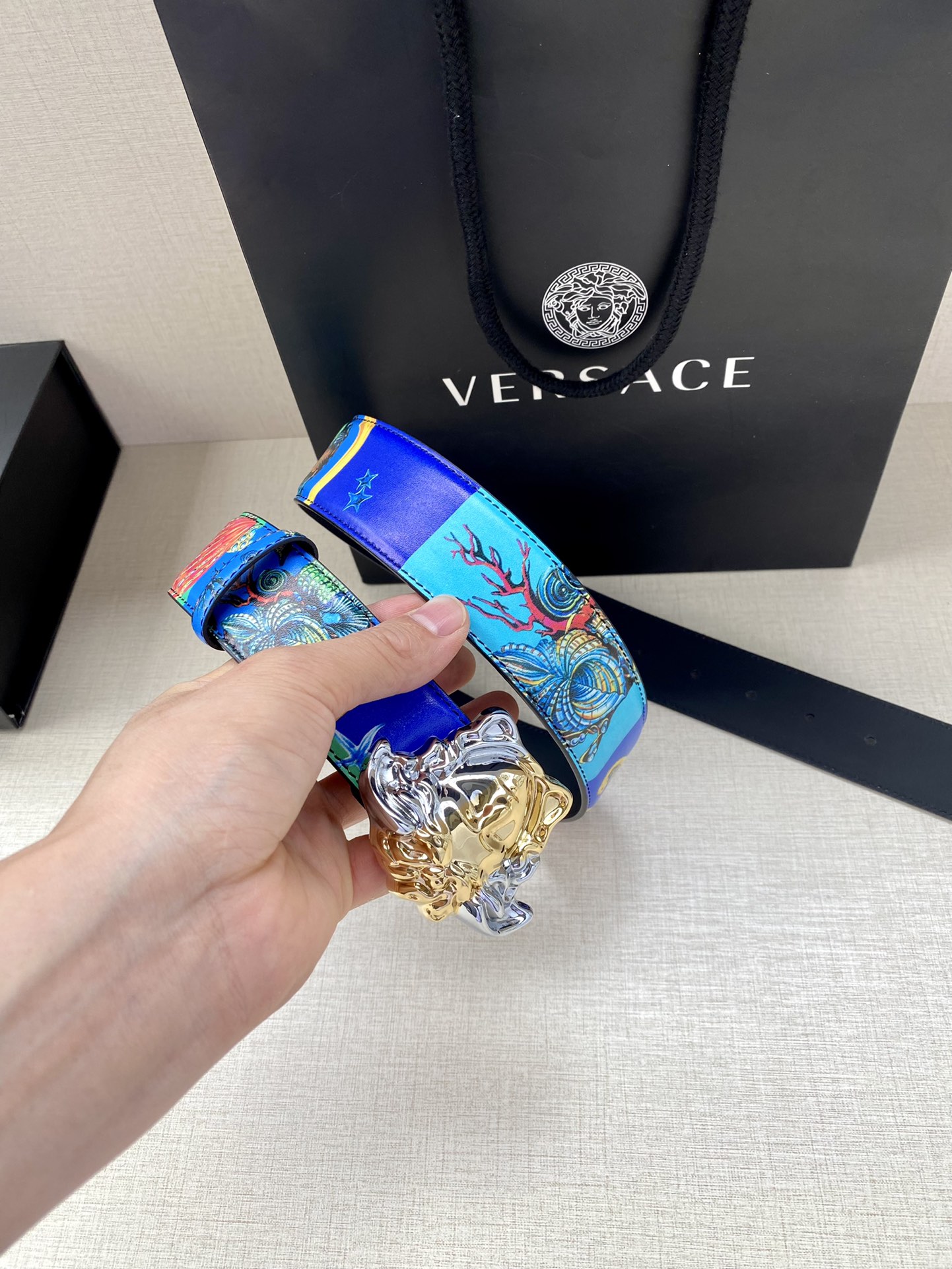 Versace Leather Belt Cow Leather S-m-l