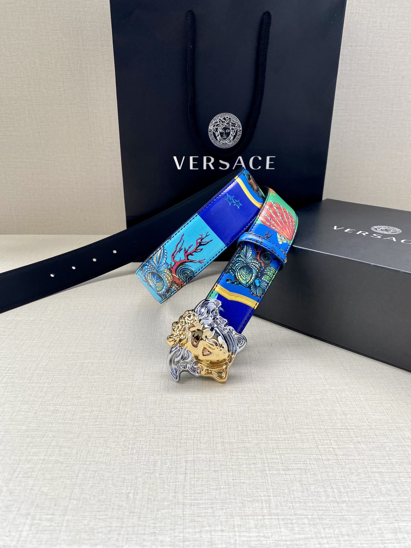 Versace Leather Belt Cow Leather S-m-l