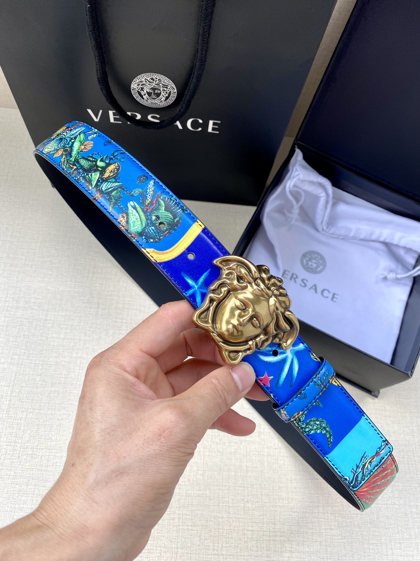 Versace Leather Belt Cow Leather S-m-l