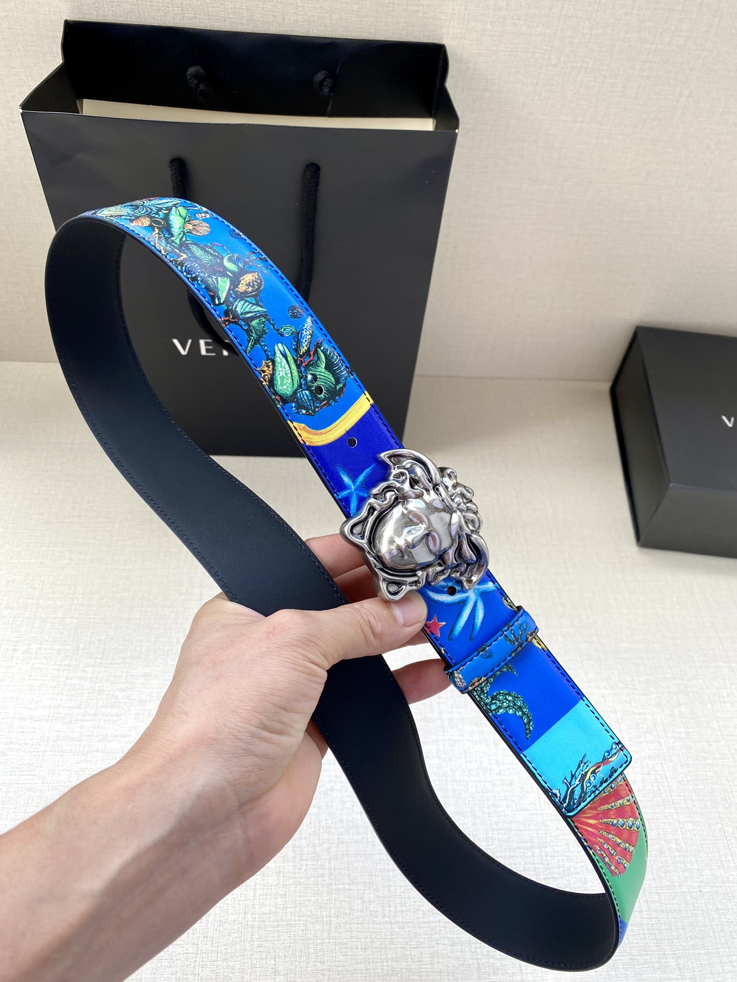 Versace Leather Belt Cow Leather S-m-l