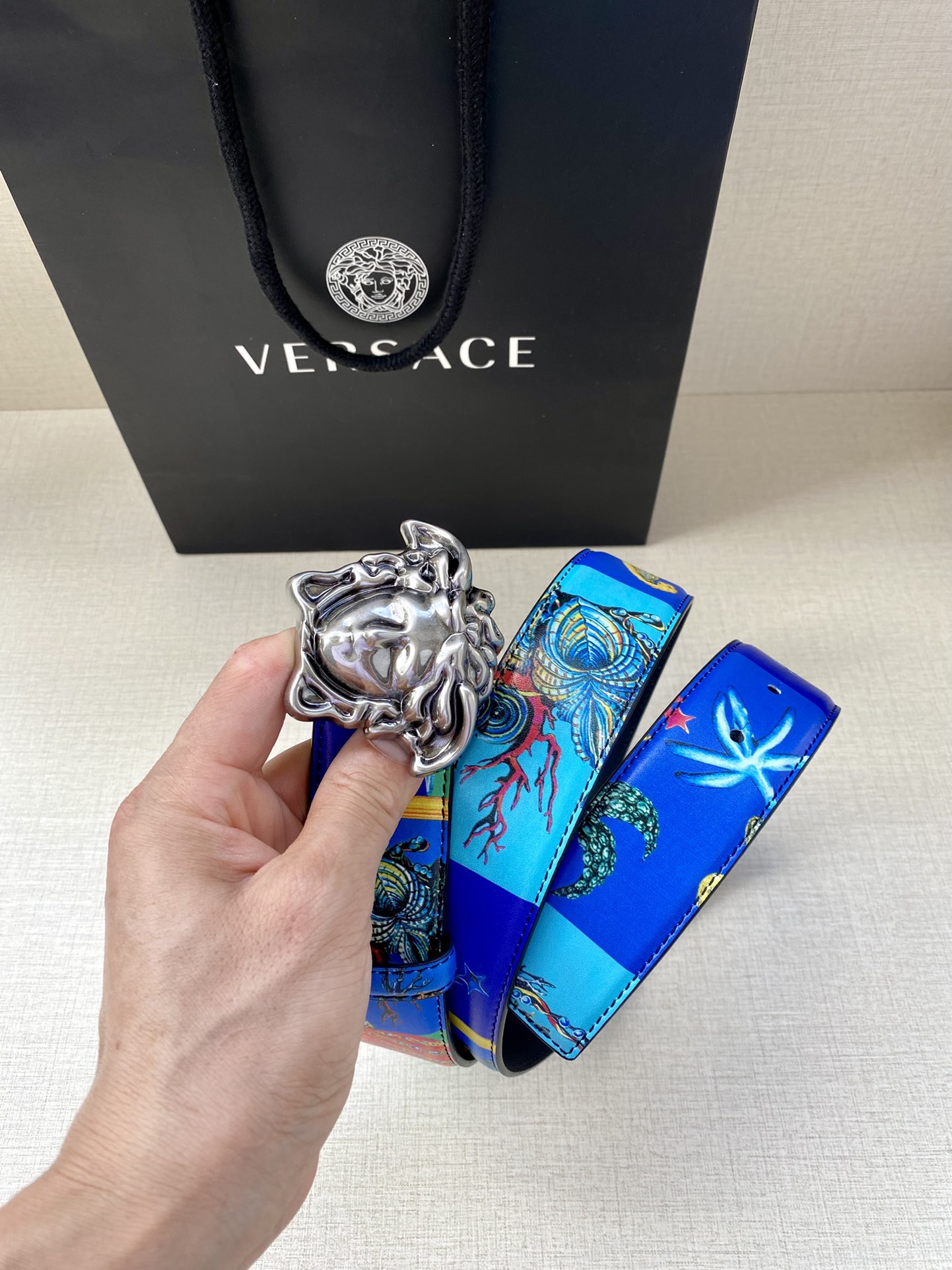 Versace Leather Belt Cow Leather S-m-l