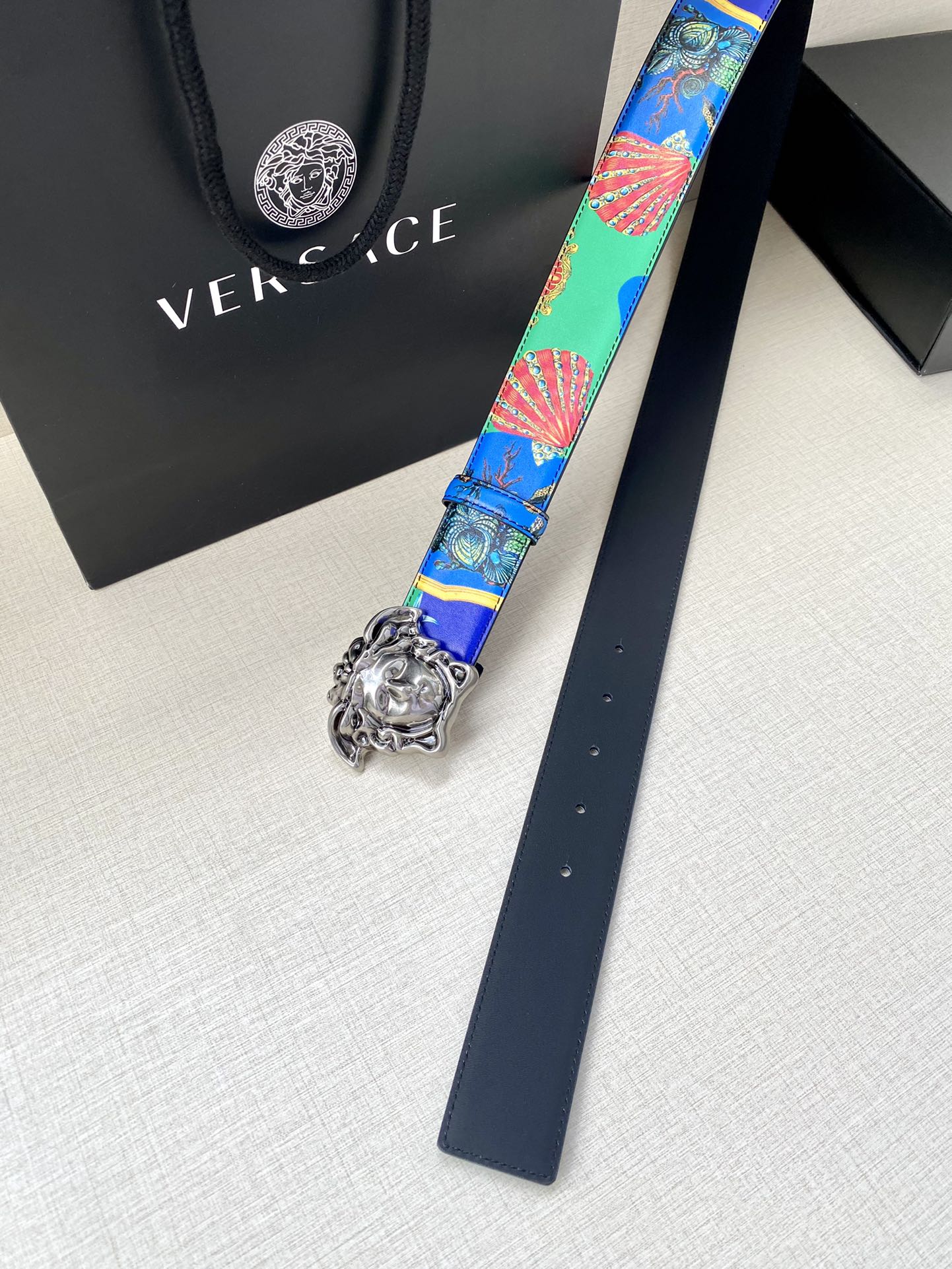 Versace Leather Belt Cow Leather S-m-l