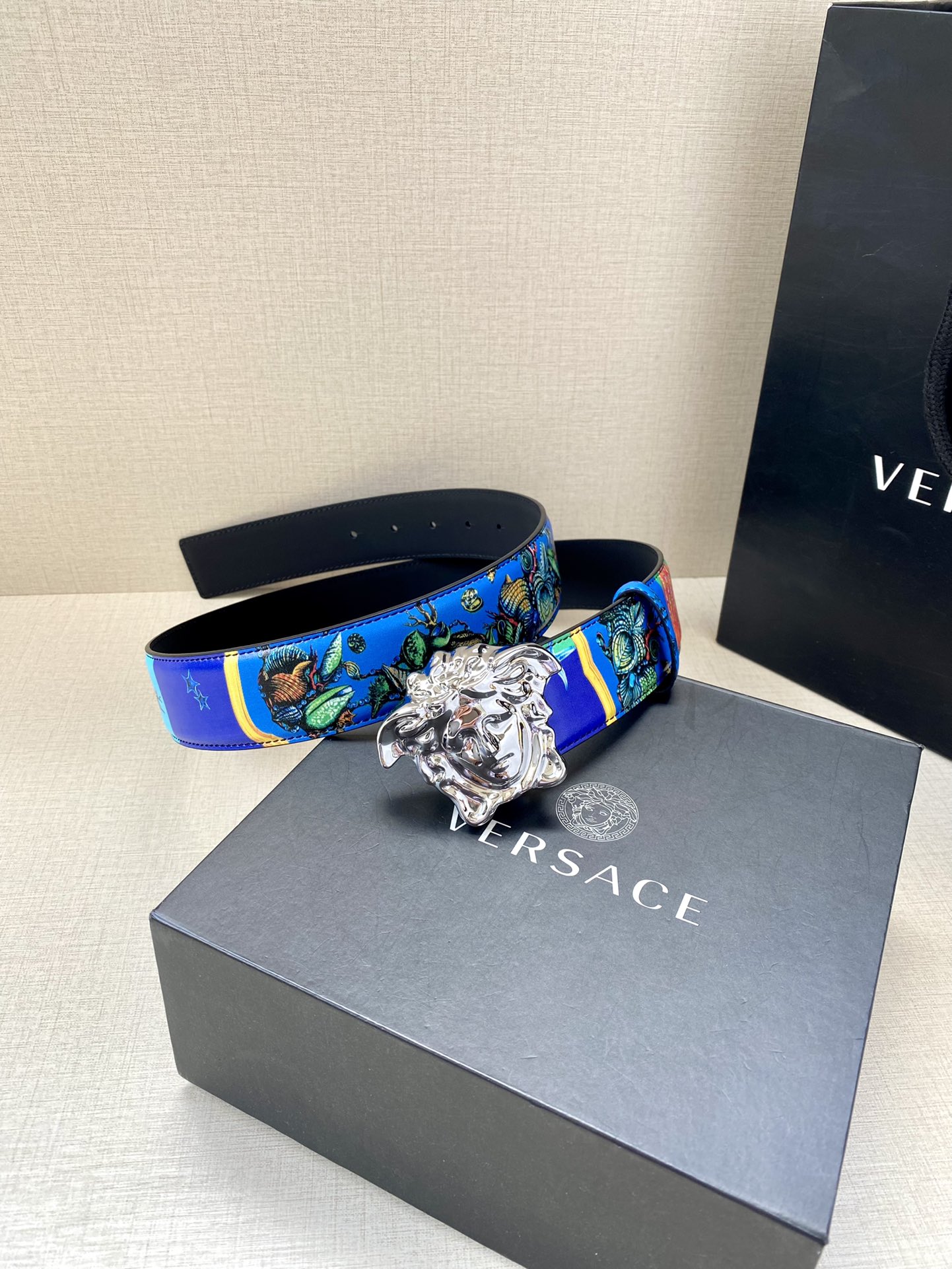 Versace Leather Belt Cow Leather S-m-l