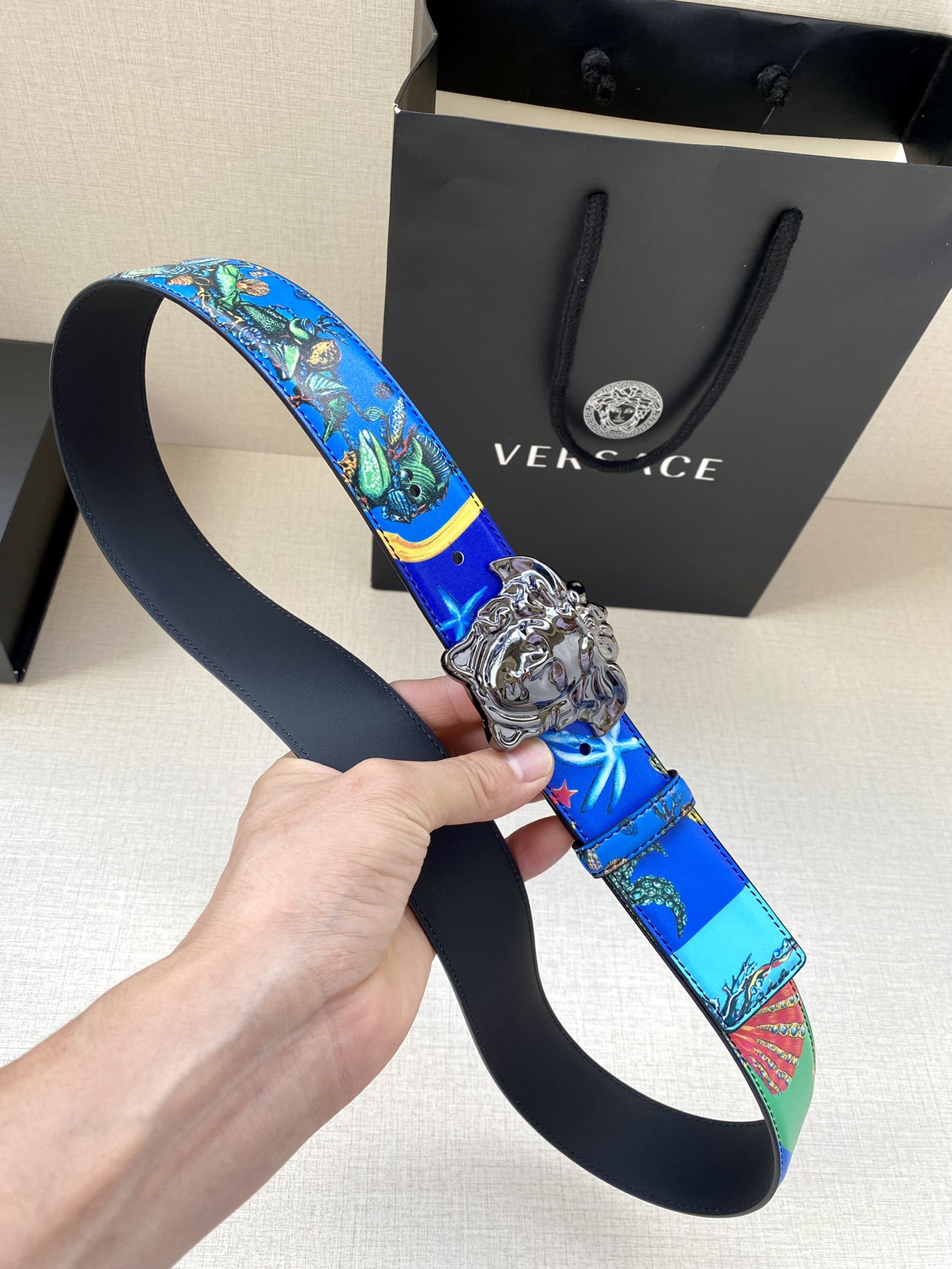 Versace Leather Belt Cow Leather S-m-l