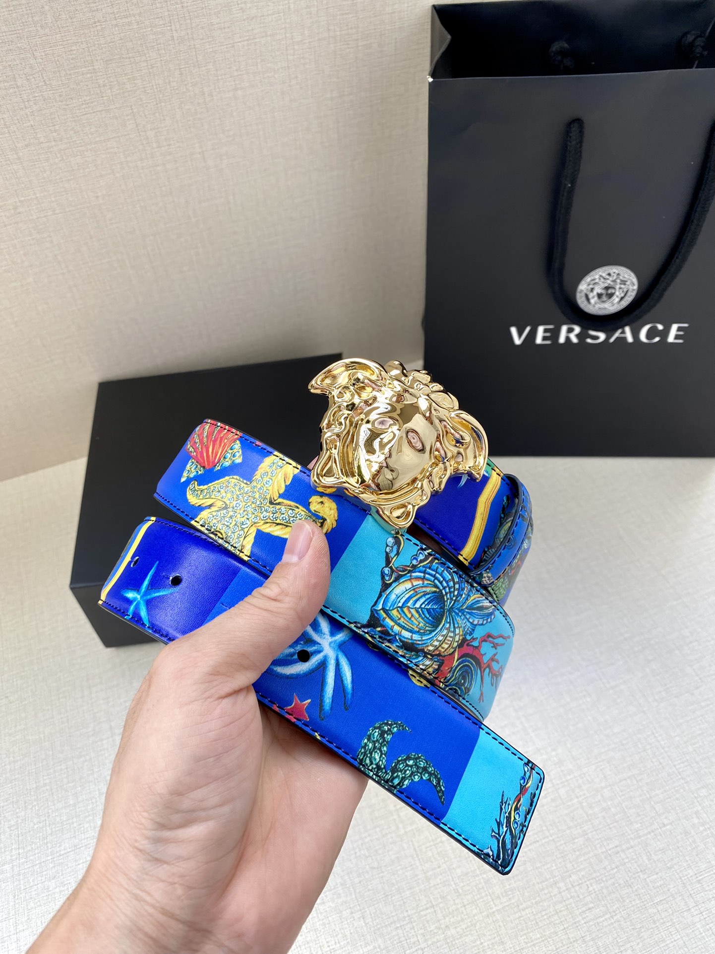 Versace Leather Belt Cow Leather S-m-l