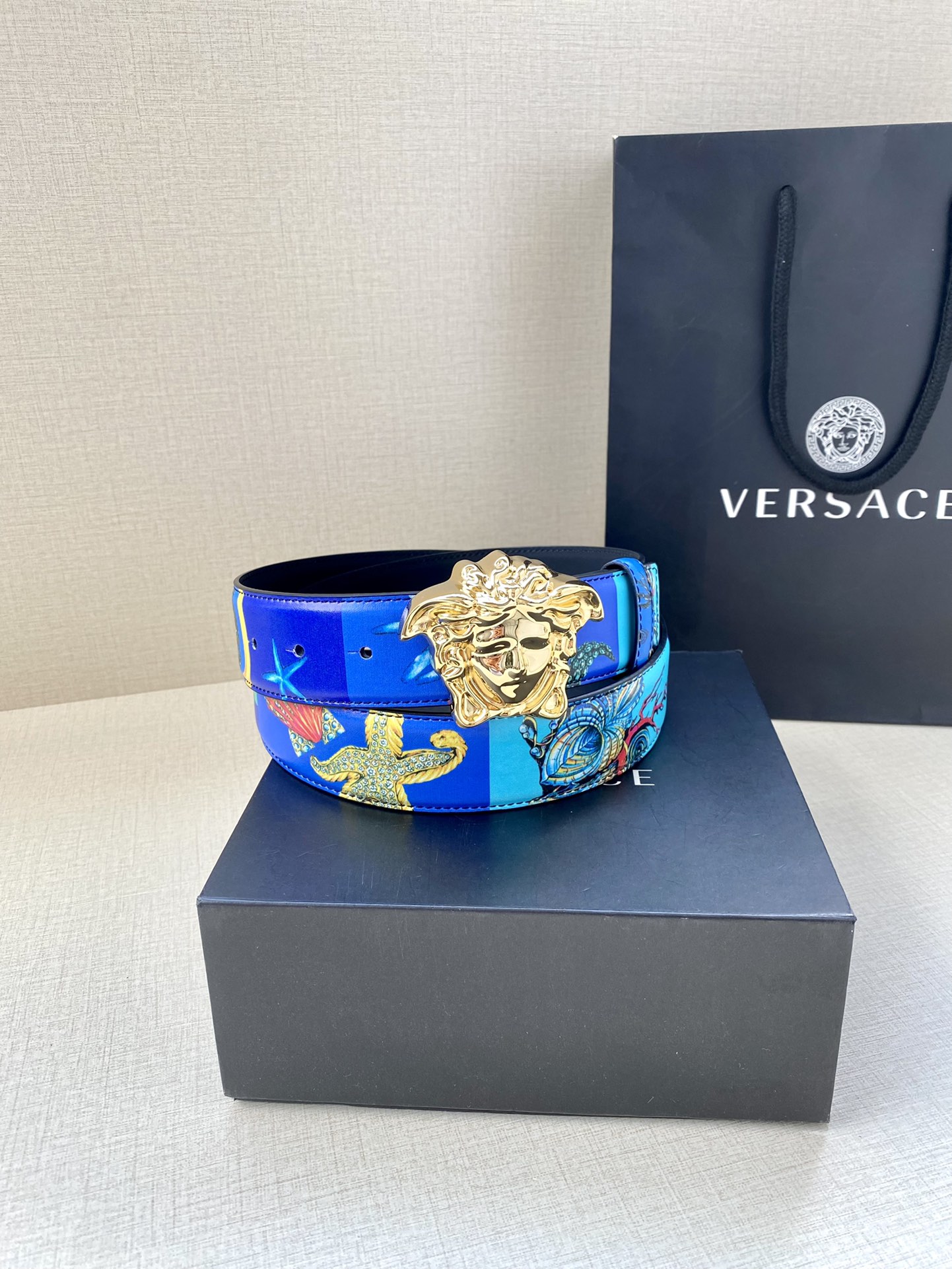 Versace Leather Belt Cow Leather S-m-l