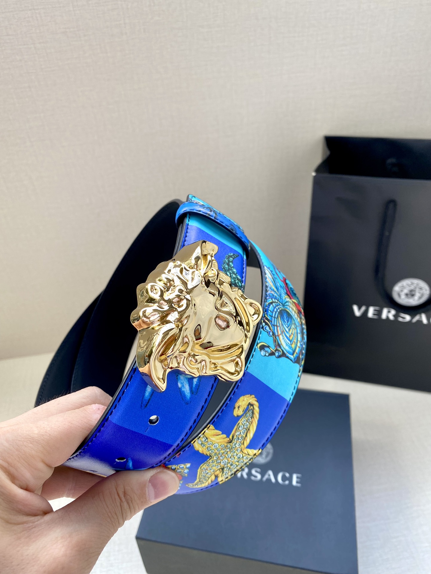 Versace Leather Belt Cow Leather S-m-l