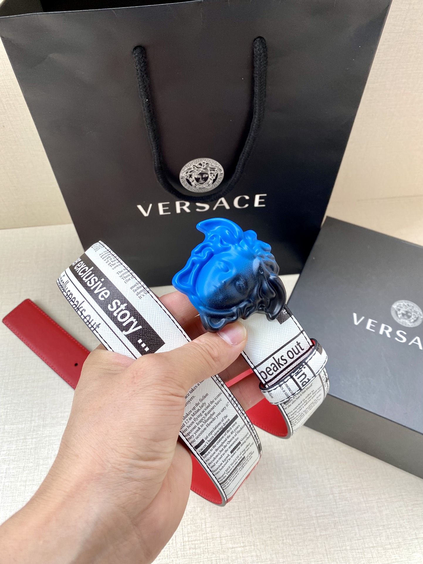 Versace Basic Belt Cow Leather S-m-l