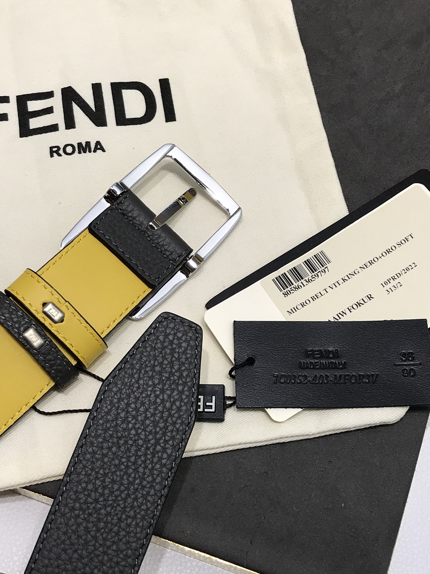 Fendi Leather Belt Cow Leather 35mm