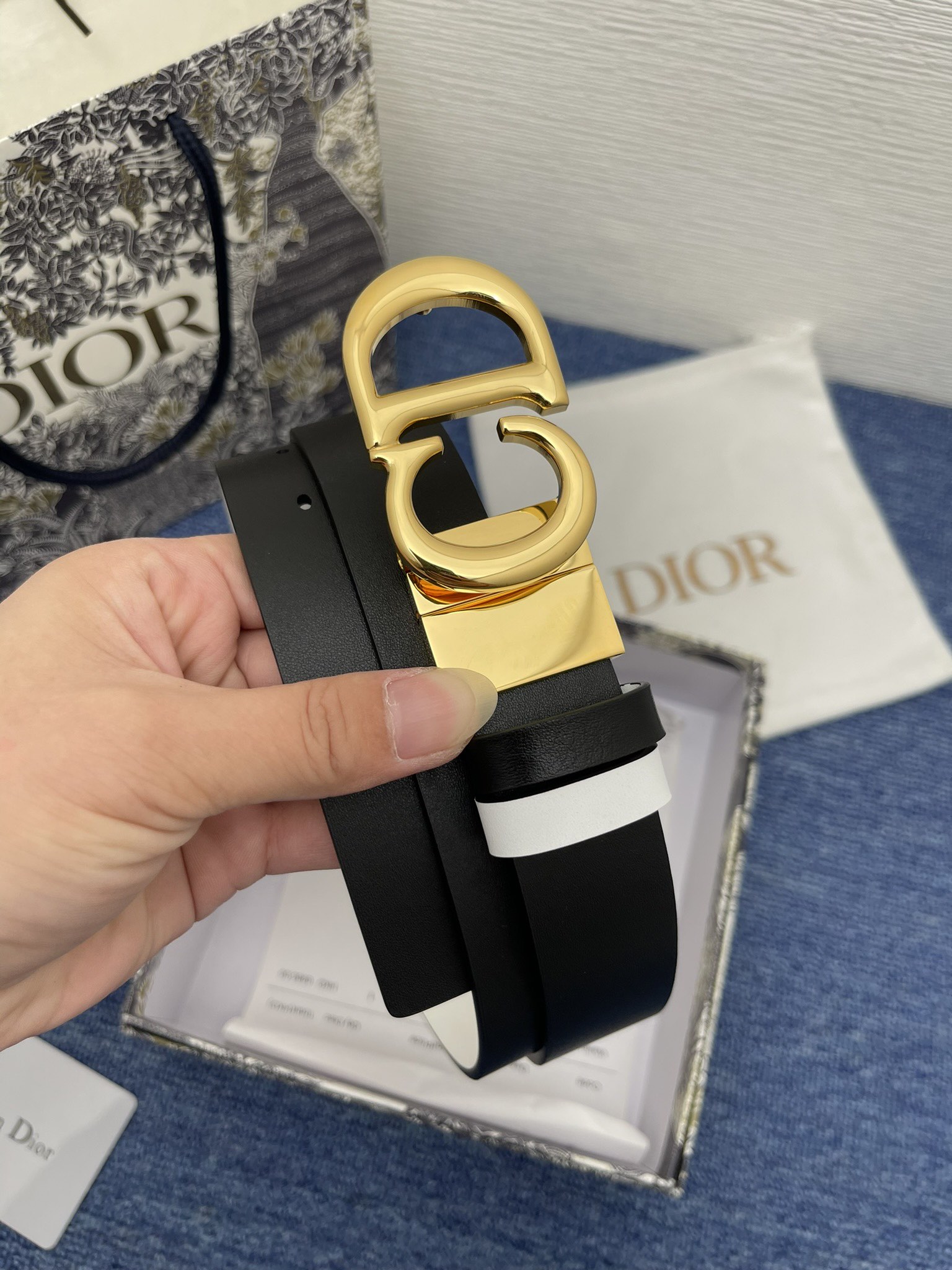 Dior Female Basic Belt Cow Leather Black Adjustable S-m