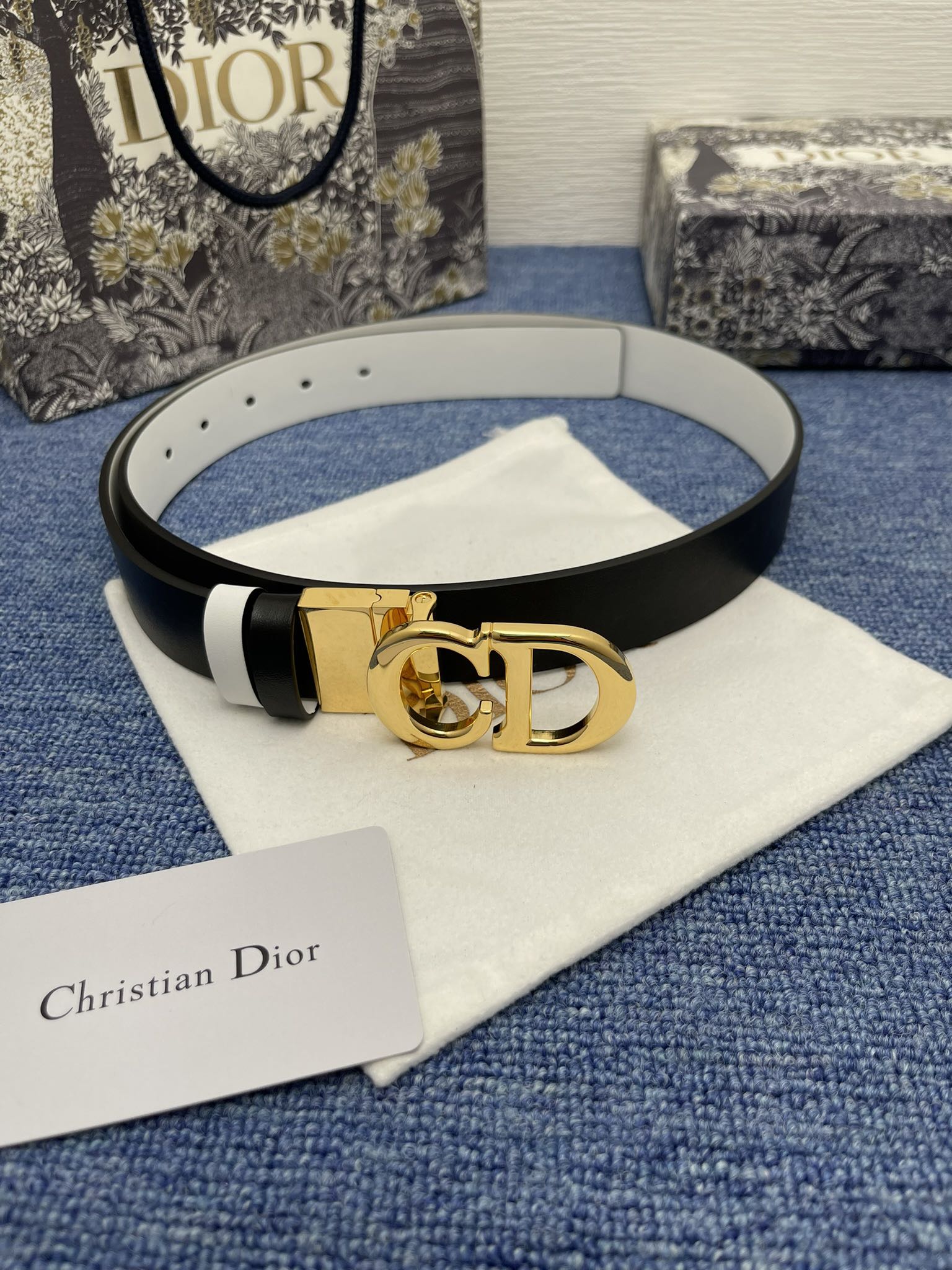 Dior Female Basic Belt Cow Leather Black Adjustable S-m