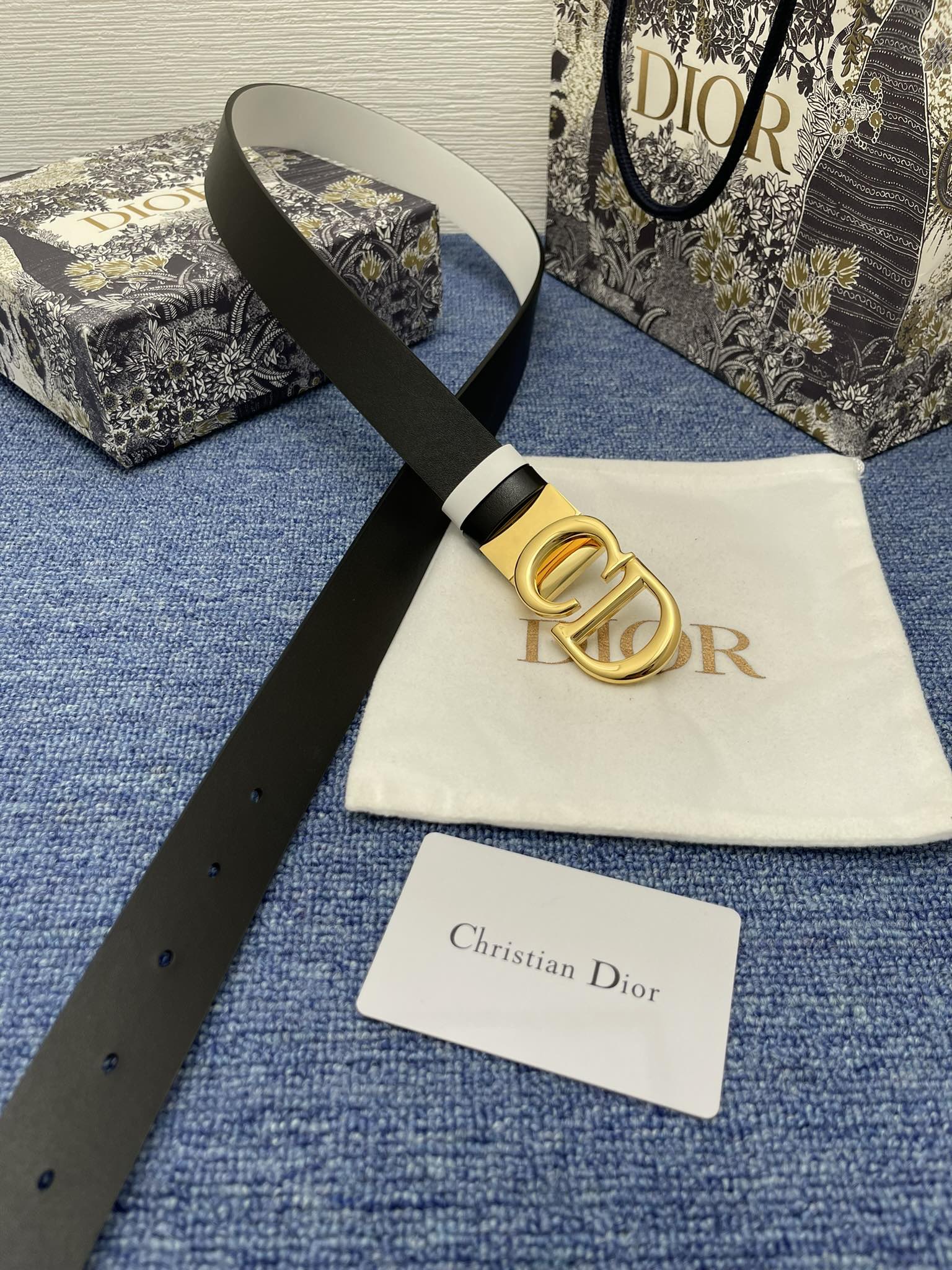 Dior Female Basic Belt Cow Leather Black Adjustable S-m