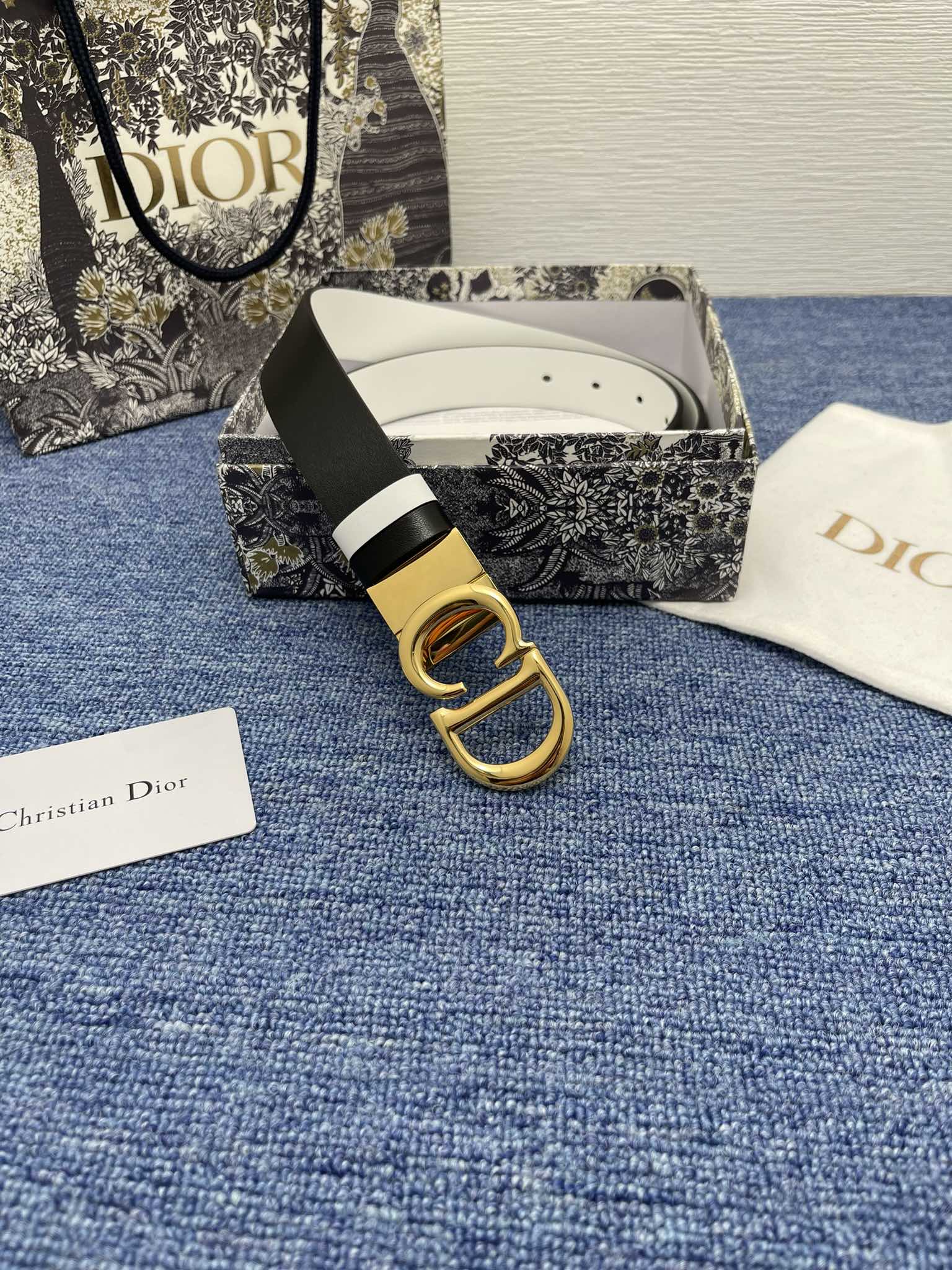 Dior Female Basic Belt Cow Leather Black Adjustable S-m