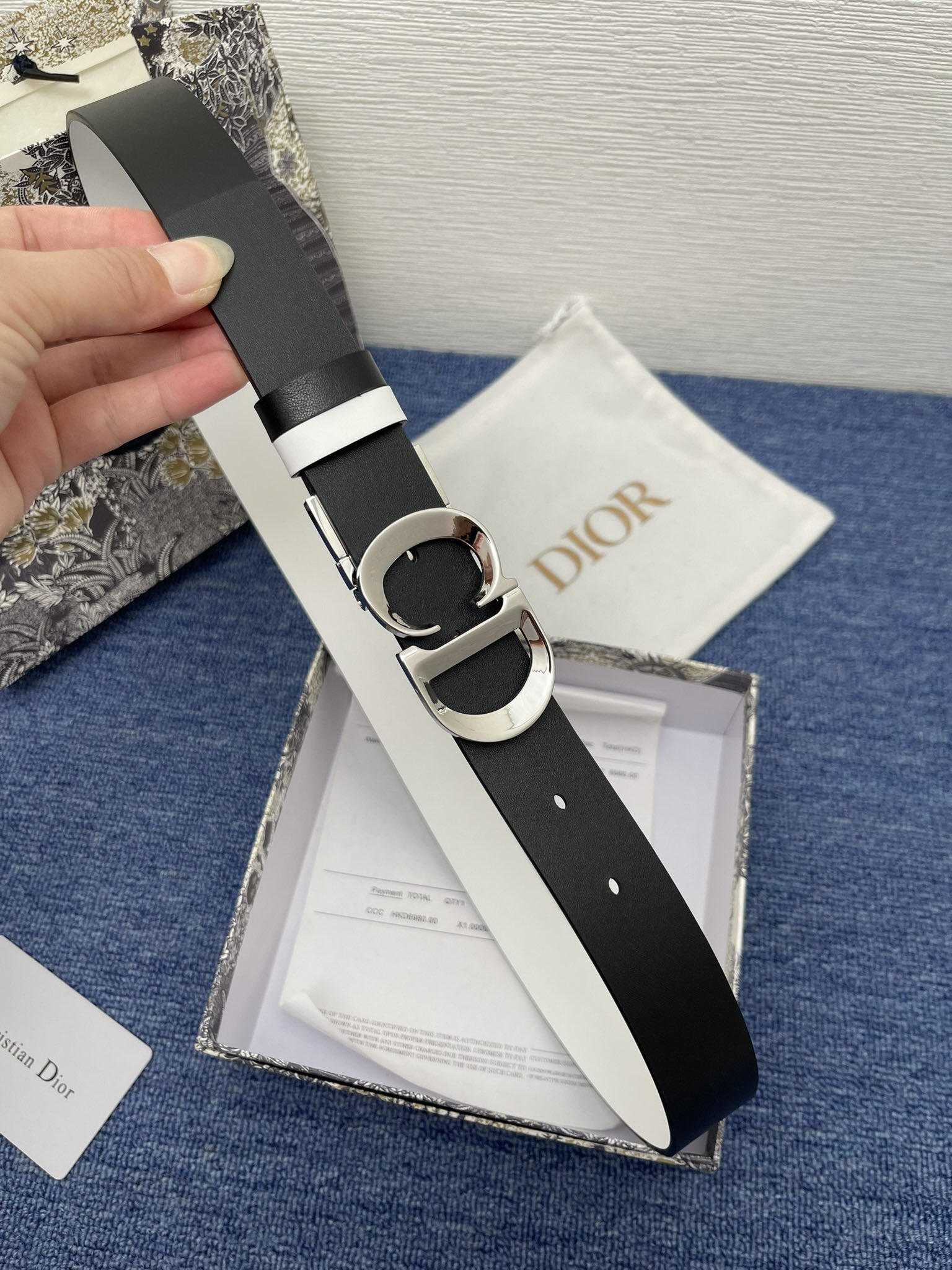 Dior Female Basic Belt Cow Leather Black Adjustable S-m