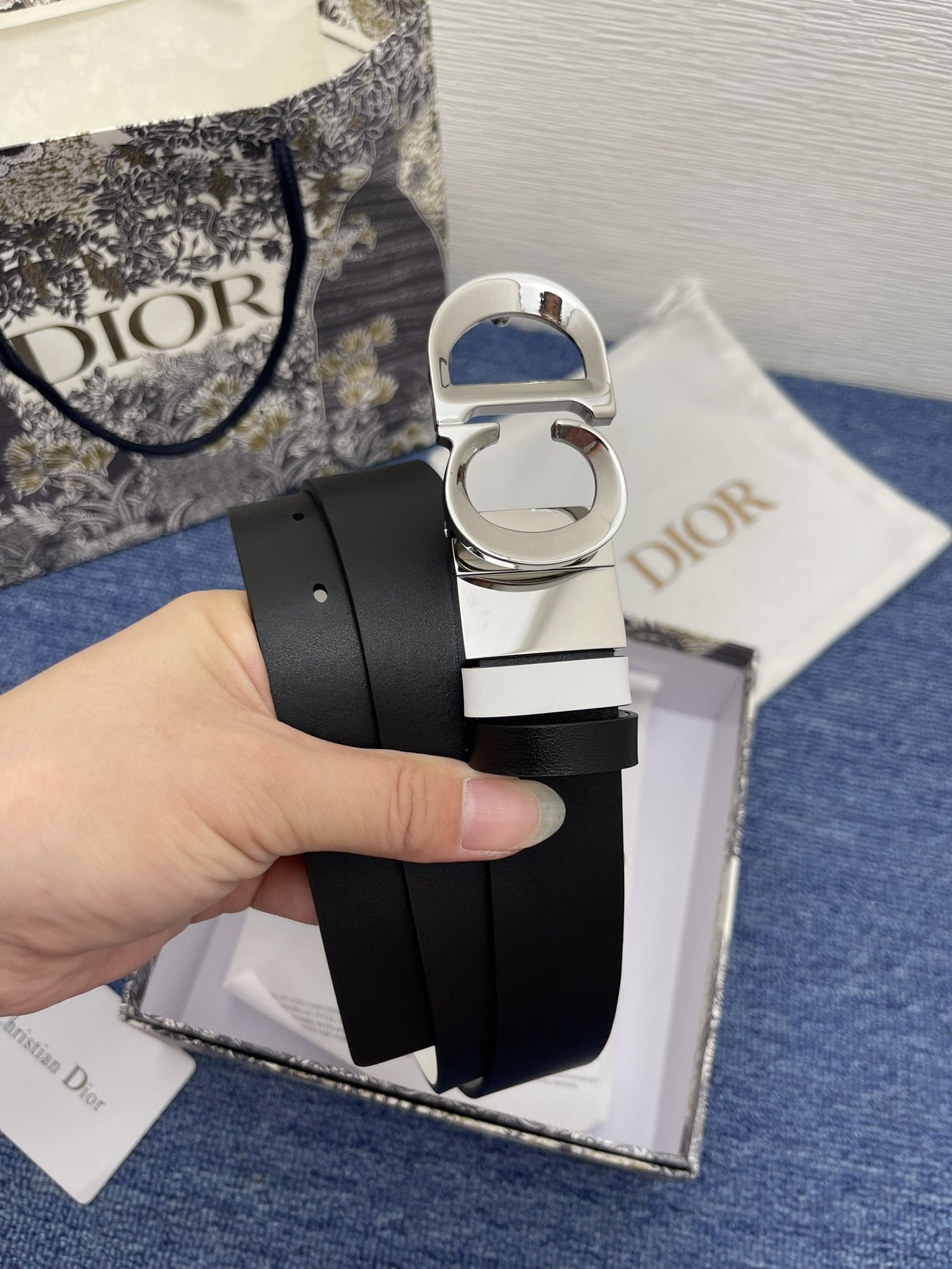 Dior Female Basic Belt Cow Leather Black Adjustable S-m