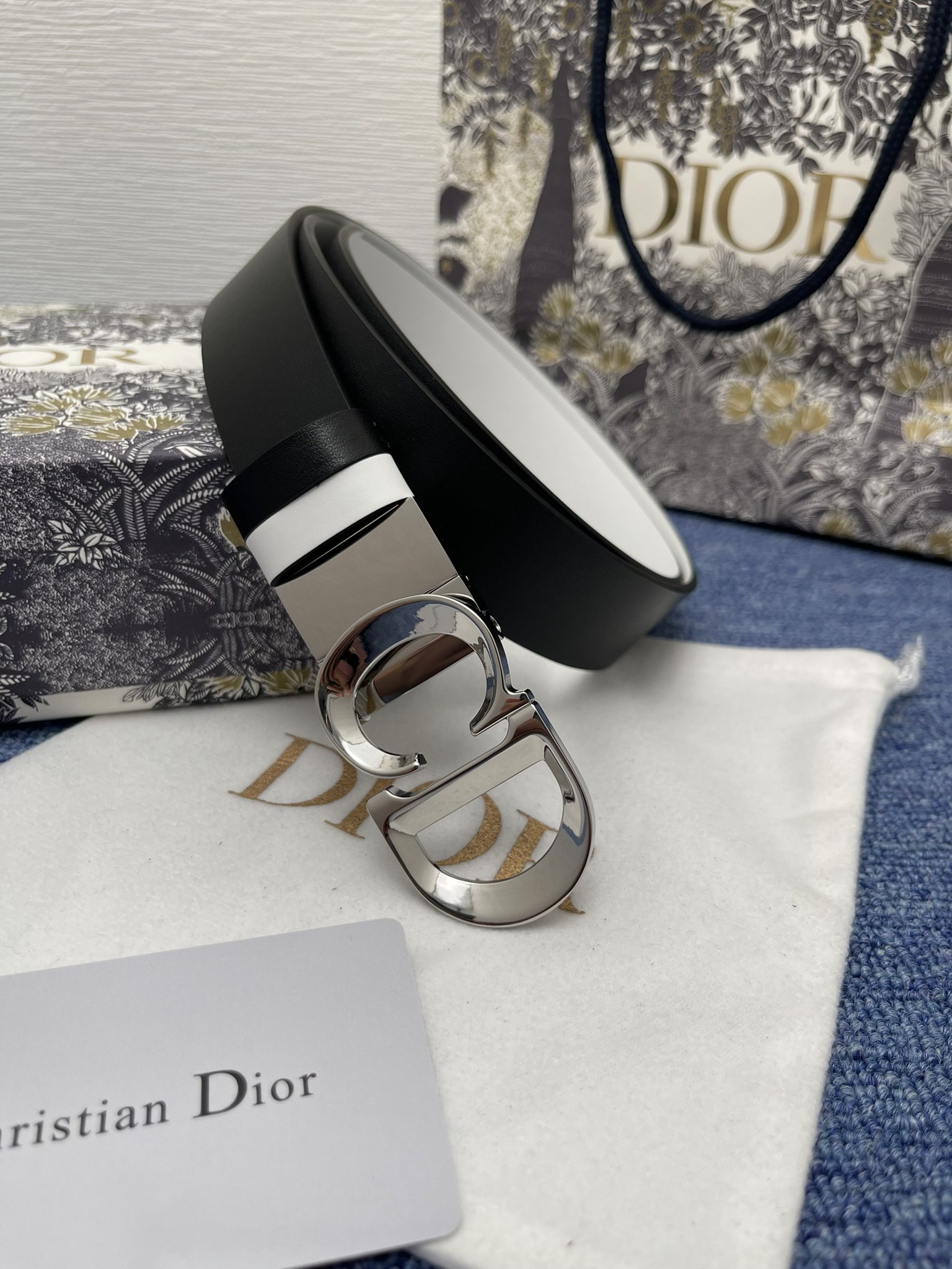 Dior Female Basic Belt Cow Leather Black Adjustable S-m