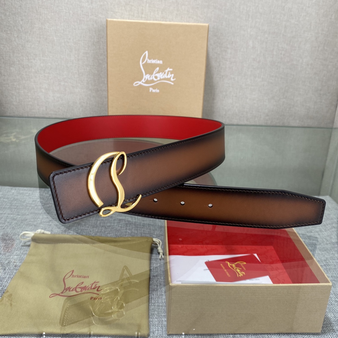 Christian Louboutin Male Basic Belt Cow Leather Black S-l