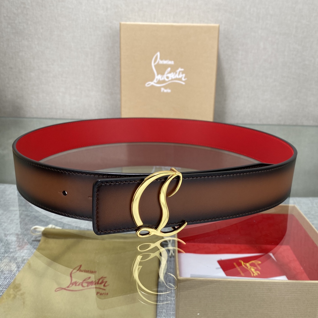 Christian Louboutin Male Basic Belt Cow Leather Black S-l