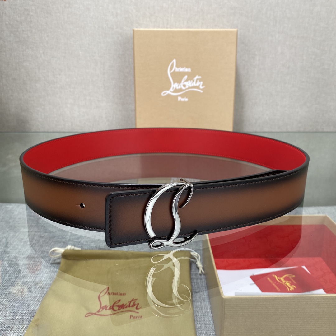 Christian Louboutin Male Basic Belt Cow Leather Black S-l