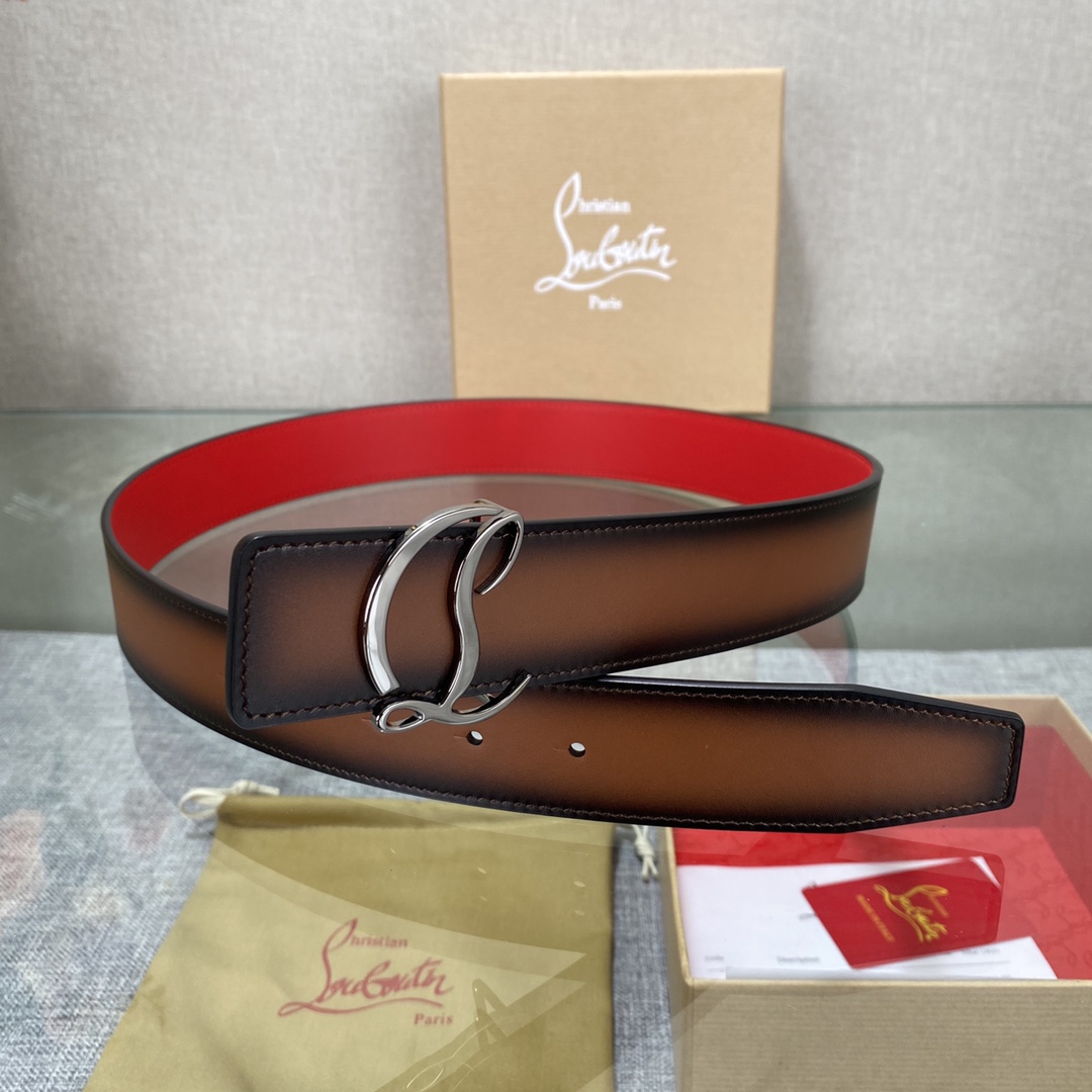 Christian Louboutin Male Basic Belt Cow Leather Black S-l