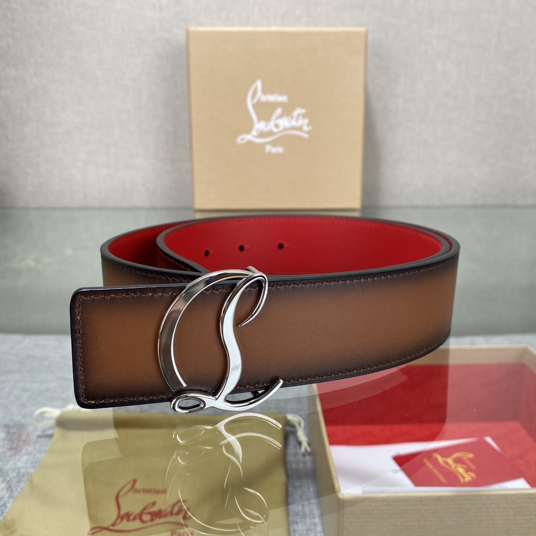 Christian Louboutin Male Basic Belt Cow Leather Black S-l