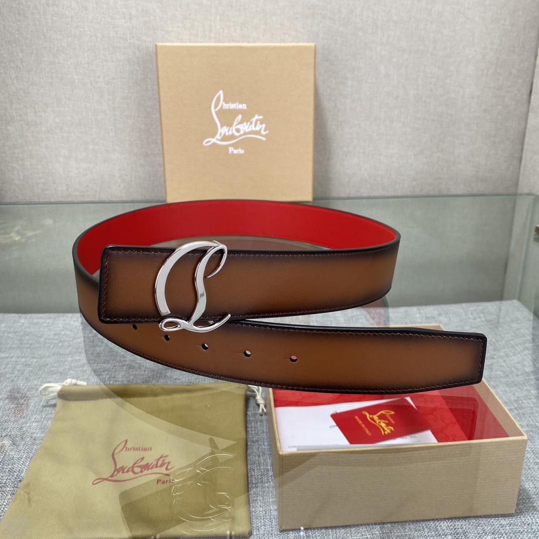 Christian Louboutin Male Basic Belt Cow Leather Black S-l