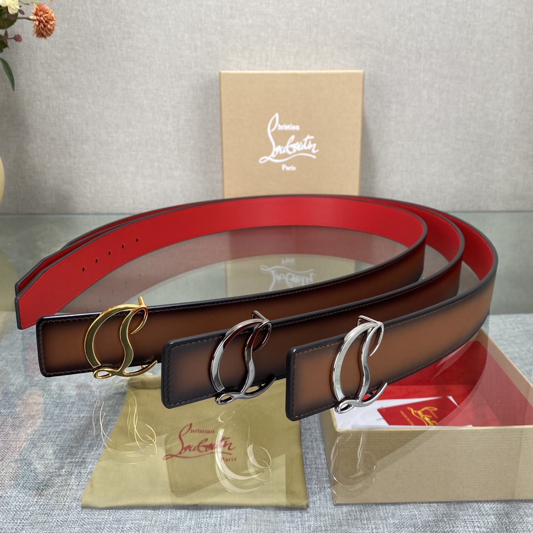 Christian Louboutin Male Basic Belt Cow Leather Black S-l